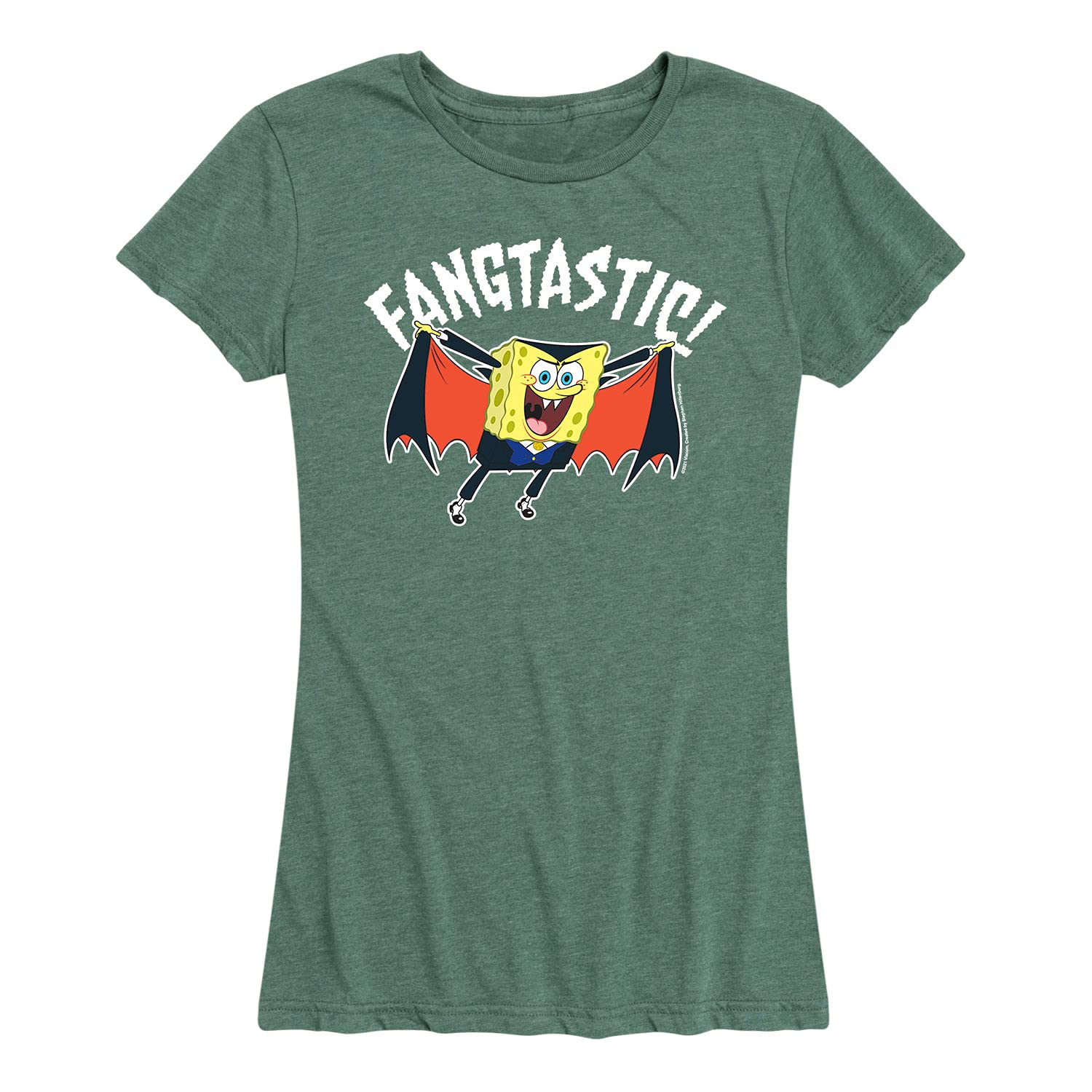 HYBRID APPAREL Women's Spongebob Squarepants Fangastic Graphic T-Shirt - Short Sleeve Casual Tee for Fans, Funny Cartoon Shirt for Everyday Wear & Gift Giving