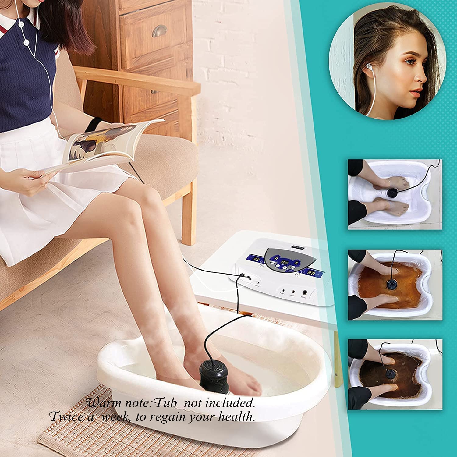 Dual Foot Spa Detox Machine - Ionic Foot Bath with MP3 Player for Home Relaxation & Beauty Care | Perfect for Stress Relief & Self-Care Routine