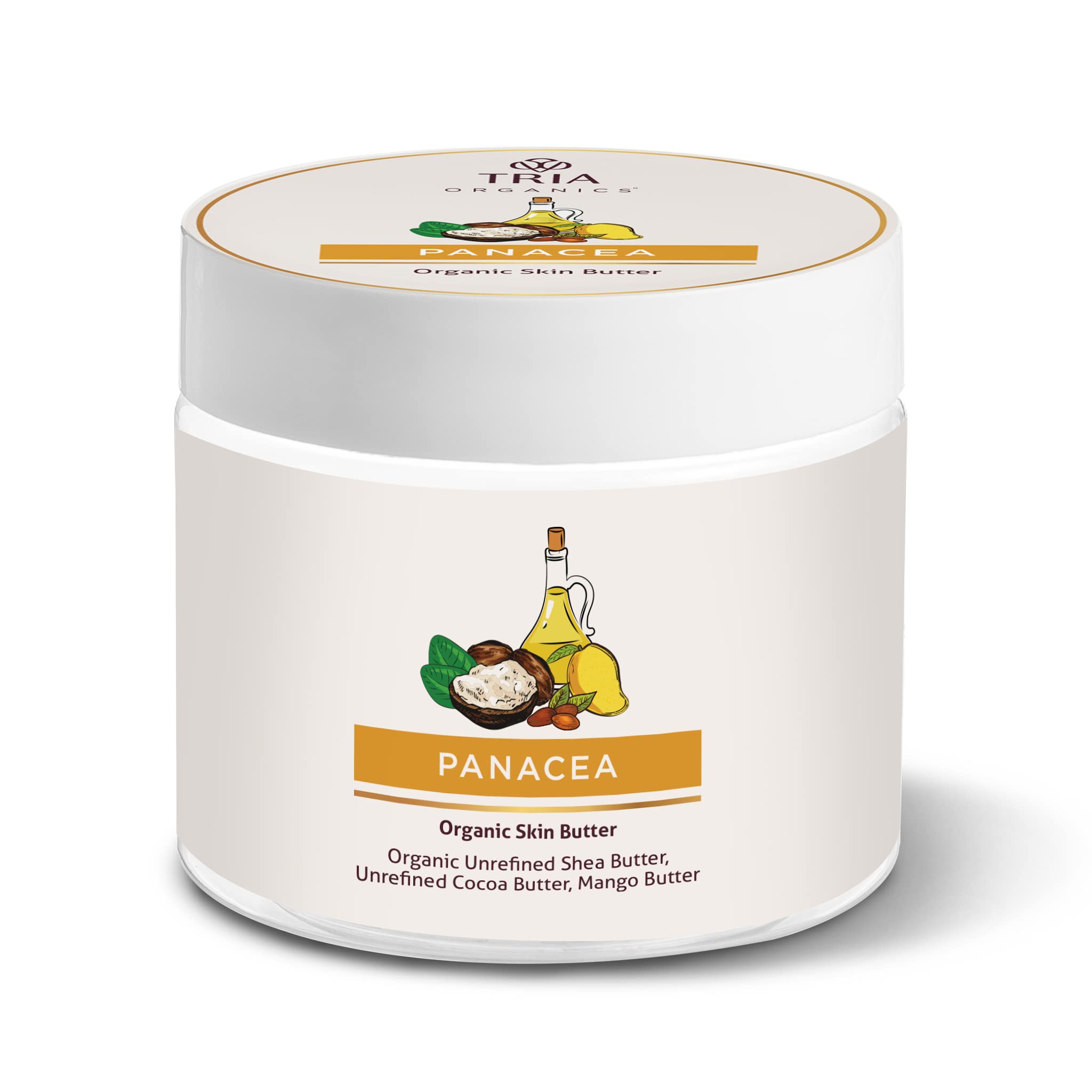 Organic Skin Butter - Unrefined Shea Butter, Cocoa Butter & Mango Butter for Dry Skin, Eczema & Stretch Marks - Natural Moisturizer for Face, Body & Hair Care