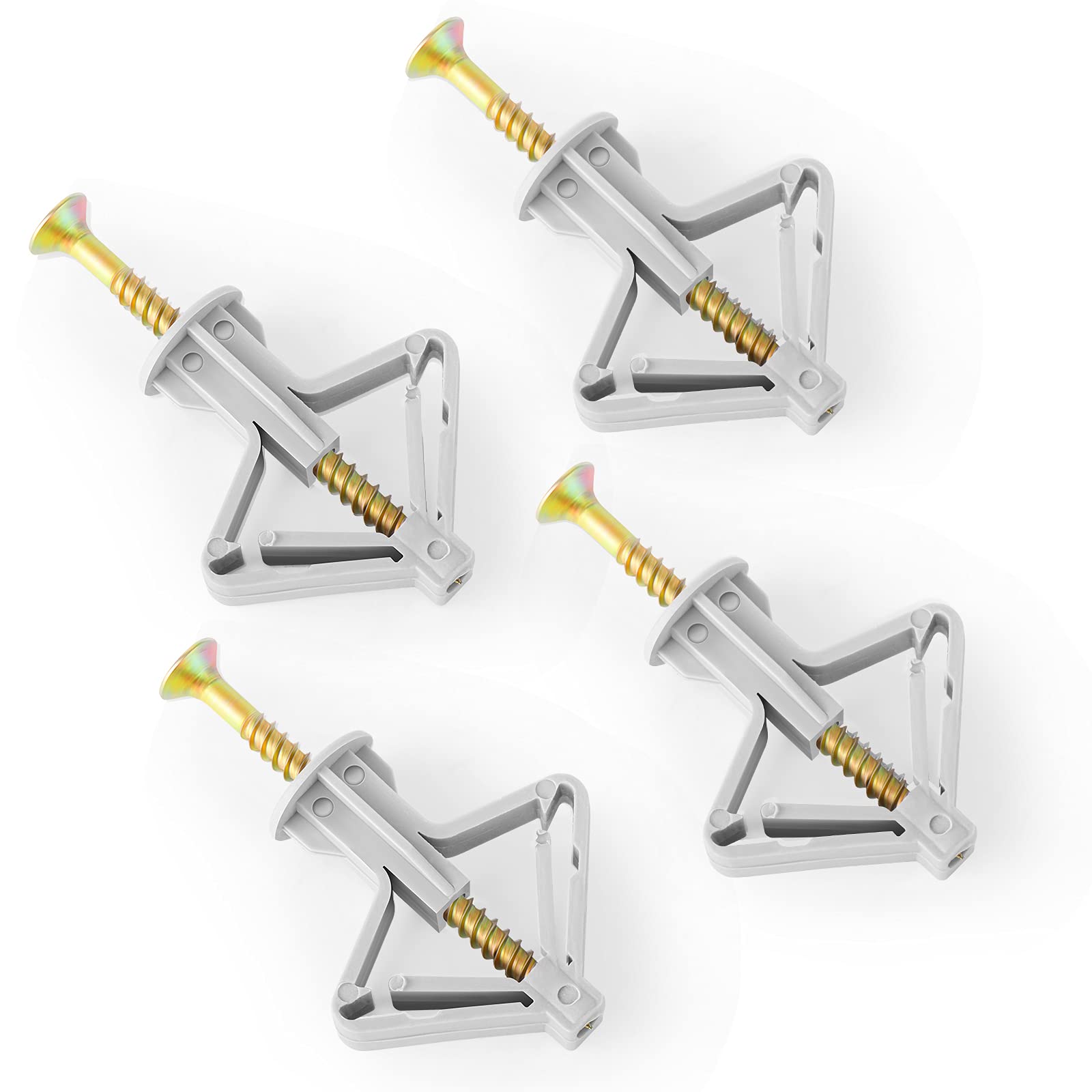 100Pcs Heavy Duty Drywall Anchors Kit with Self-Drilling Zinc Plated Screws - Grey - Perfect for Hanging Pictures, Shelves & Home Decor in Drywall