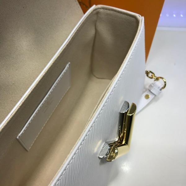 LV Twist MM Handbag in Epi Leather - White Gold Lock | Luxury Crossbody Bag for Women | Perfect for Work, Evening & Special Occasions