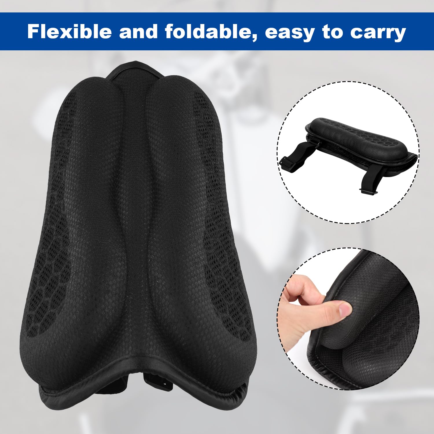 3D Honeycomb Motorcycle Seat Cushion - Breathable Gel Pad for Comfort Riding