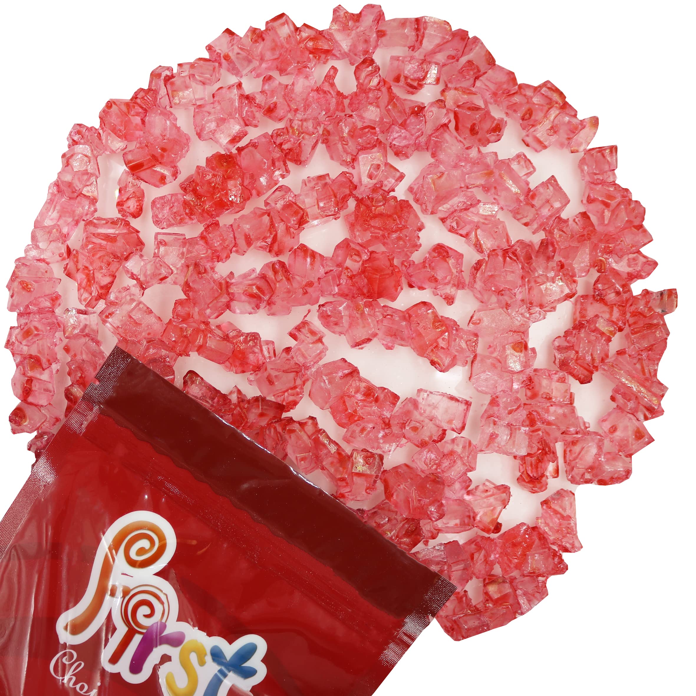 FirstChoiceCandy Rock Candy Strings - 1.5 Pound Bulk Bag (Red Strawberry Flavor) - Perfect for Party Favors, Gift Bags, and Dessert Decorations
