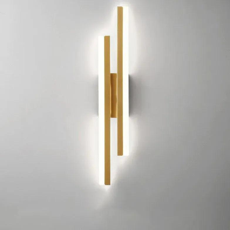 Minimalist Double Linear Dimmable Modern Wall Lights - Contemporary LED Wall Sconce for Bedroom, Living Room, Hallway Lighting - Adjustable Brightness for Ambience and Task Lighting