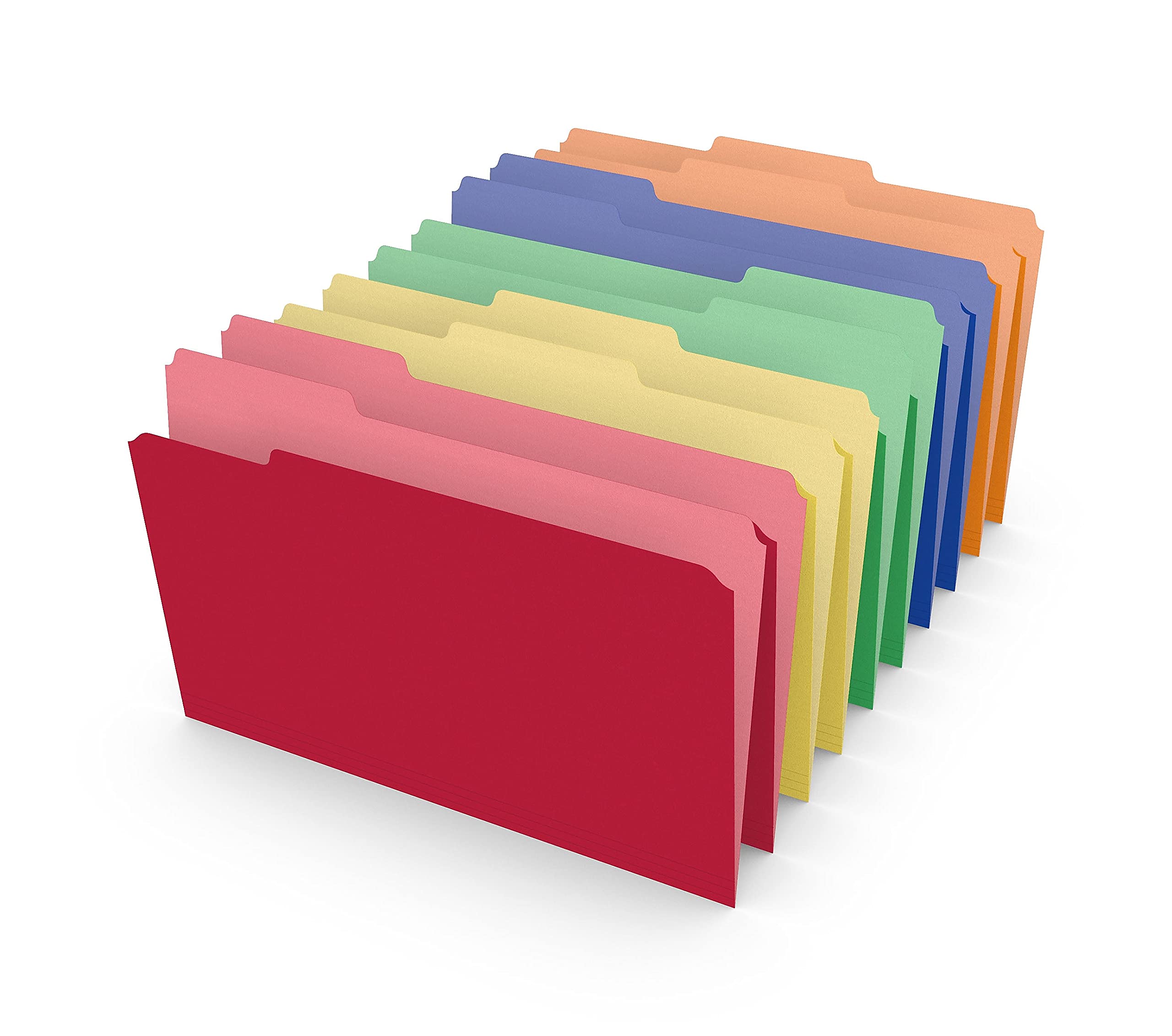 Heavyweight Colored File Folders with 3-Tab Dividers - Legal Size, 50-Pack - Perfect for Office Organization & Document Filing