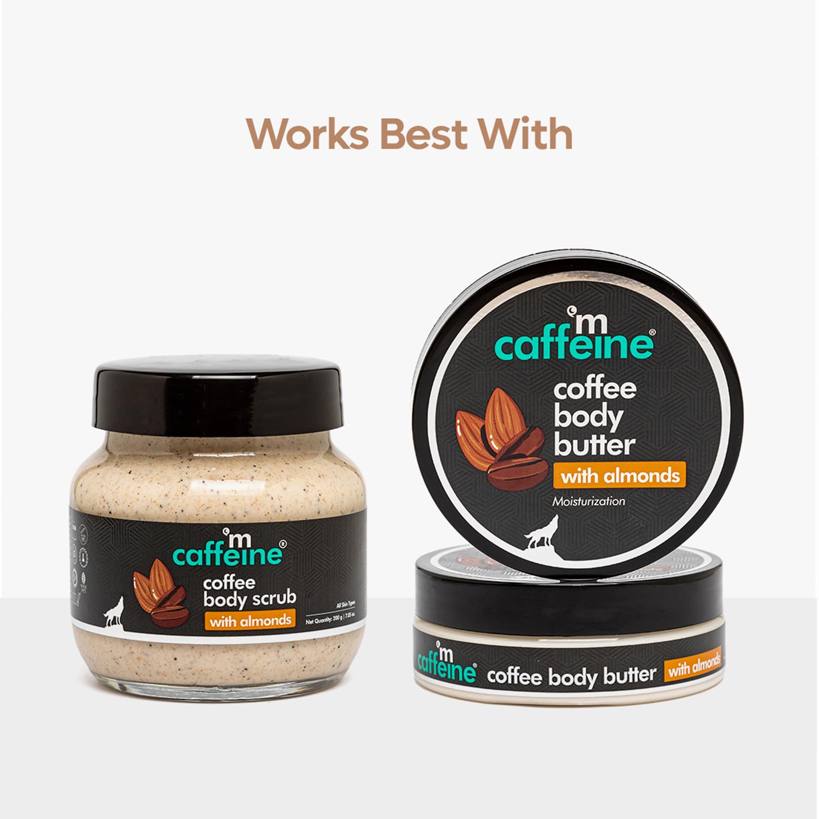 mCaffeine Coffee & Almonds Body Butter for Women - Deep Hydrating & Moisturizing Body Lotion - Smoothes & Softens Dry Skin - Improves Skin Moisture Barrier - 3.5 oz - Perfect for Daily Skincare Routine & Post-Shower Hydration
