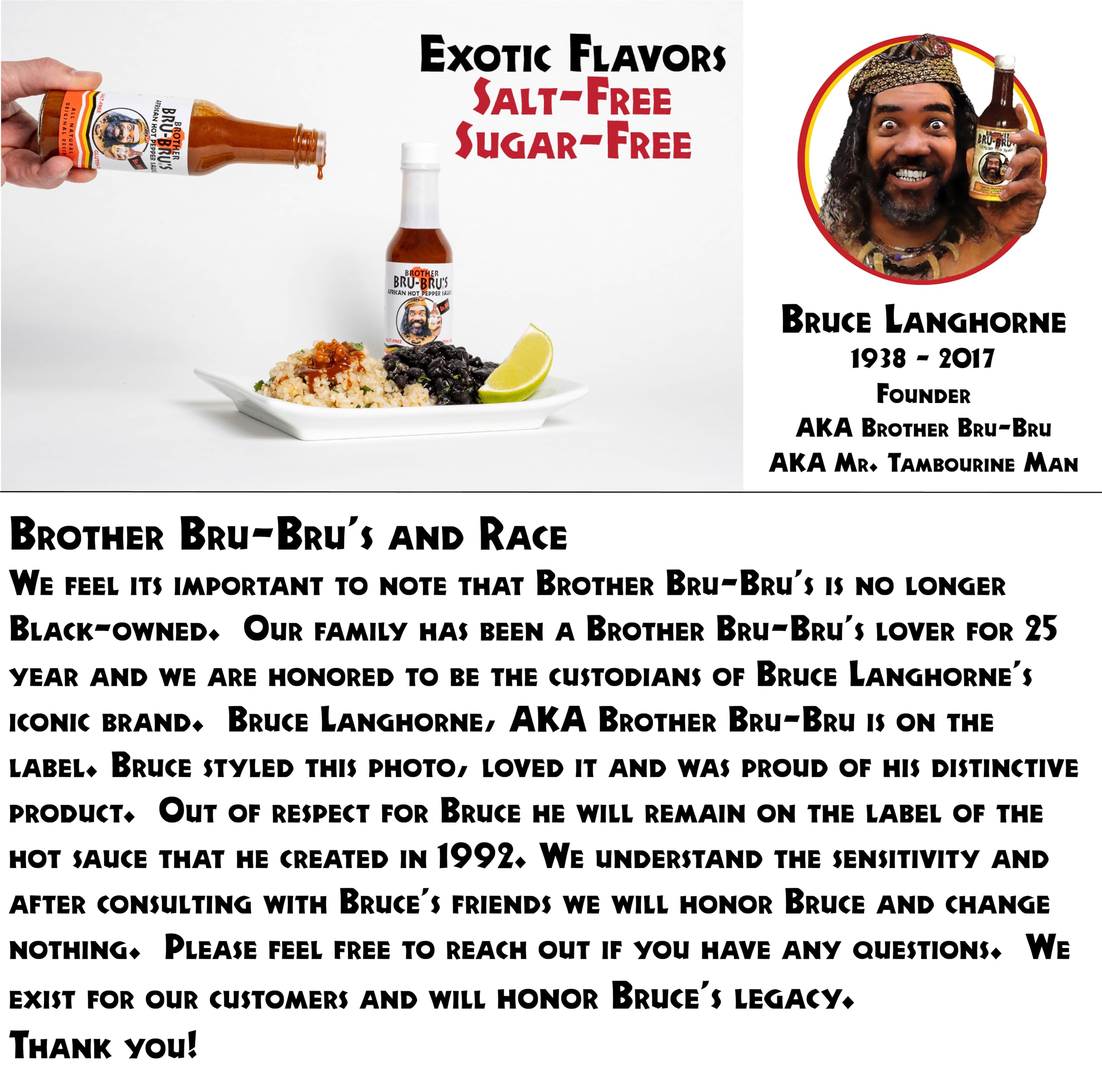 Brother Bru-Bru's African Habanero Hot Sauce - No Sodium, Salt Free, Sugar Free, Gluten Free, Vegan - Spicy Pepper Sauce & Seasoning - 5 oz (Pack of 3) - Perfect for Tacos, Wings, BBQ & Cooking