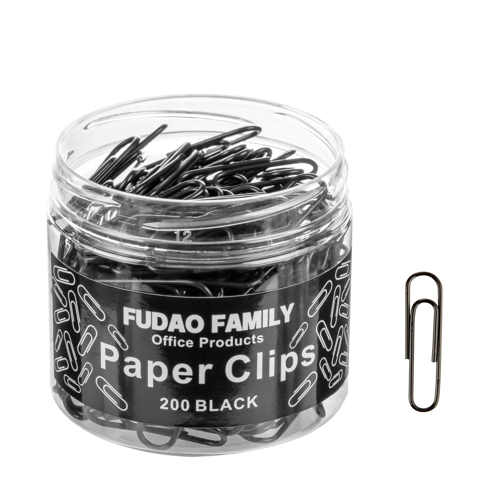 Small Black Paper Clips 1.1 Inch - 200 Pack Bulk Office Supplies for Organizing Documents, Files & School Papers