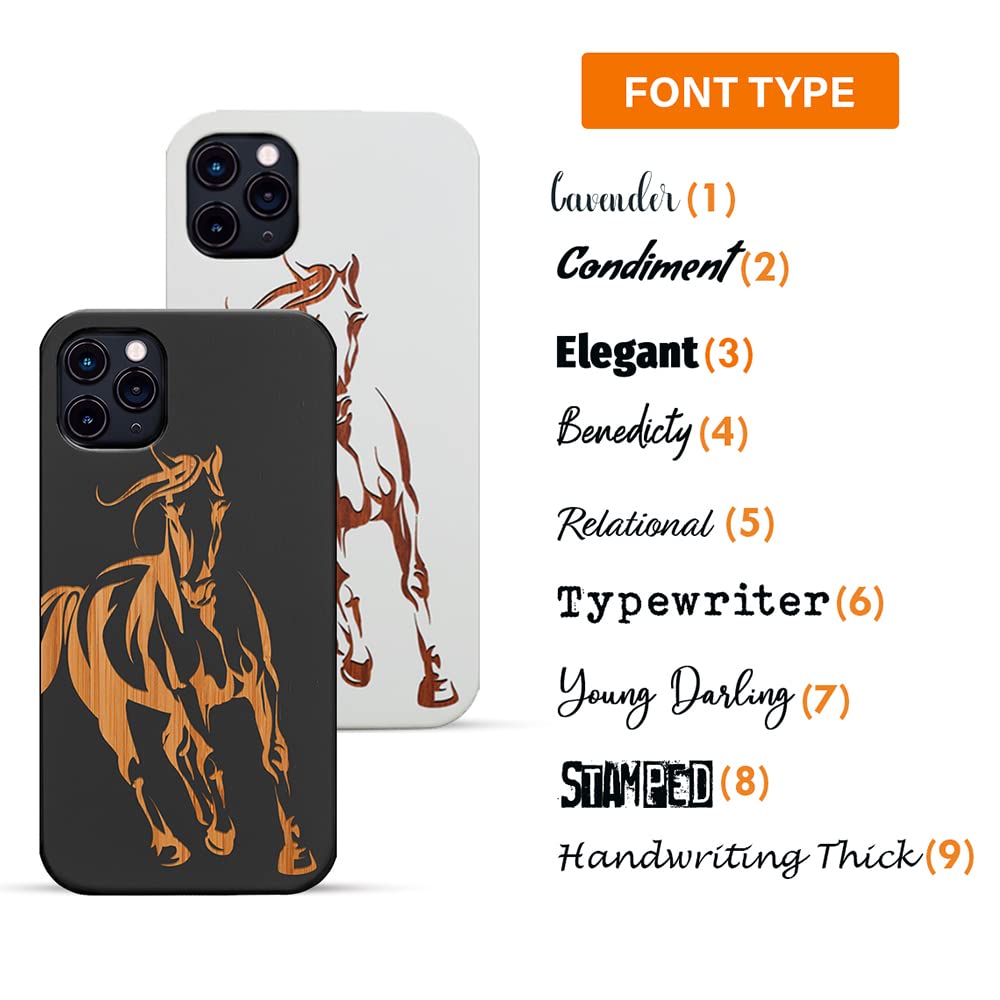 Personalized Engraved Wood Phone Case with Free Tempered Glass Screen Protector - Compatible with iPhone 16/15/14/13/12/11 & Samsung Galaxy S20/S21/S22/S23/S24 - Custom Name/Pattern/Logo - Perfect Gift for Birthday/Anniversary/Valentine's Day