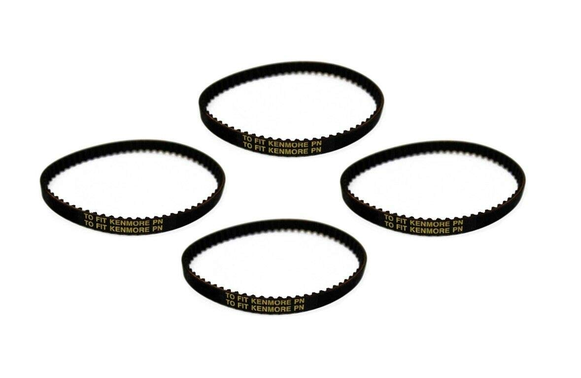 4 Pack Vacuum Geared Belts for Kenmore 20-5285 & Panasonic HD Vacuums - Replacement Cogged Drive Belts for Powerful Suction - Perfect for Upright & Canister Vacuum Cleaners