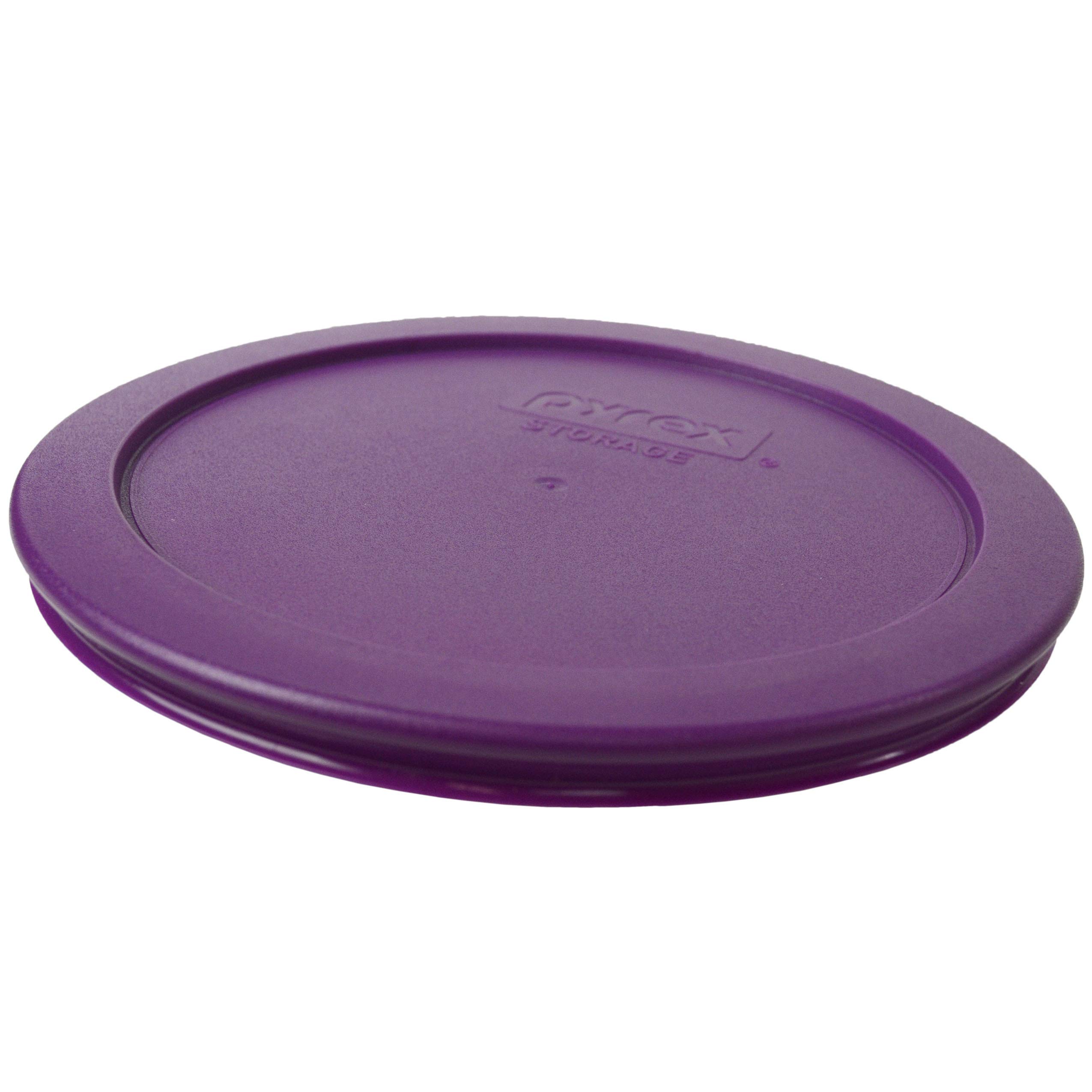 Pyrex 4-Cup Glass Storage Dishes with Purple Plastic Lids (Set of 4) – Made in USA | Microwave & Freezer Safe for Meal Prep & Leftovers