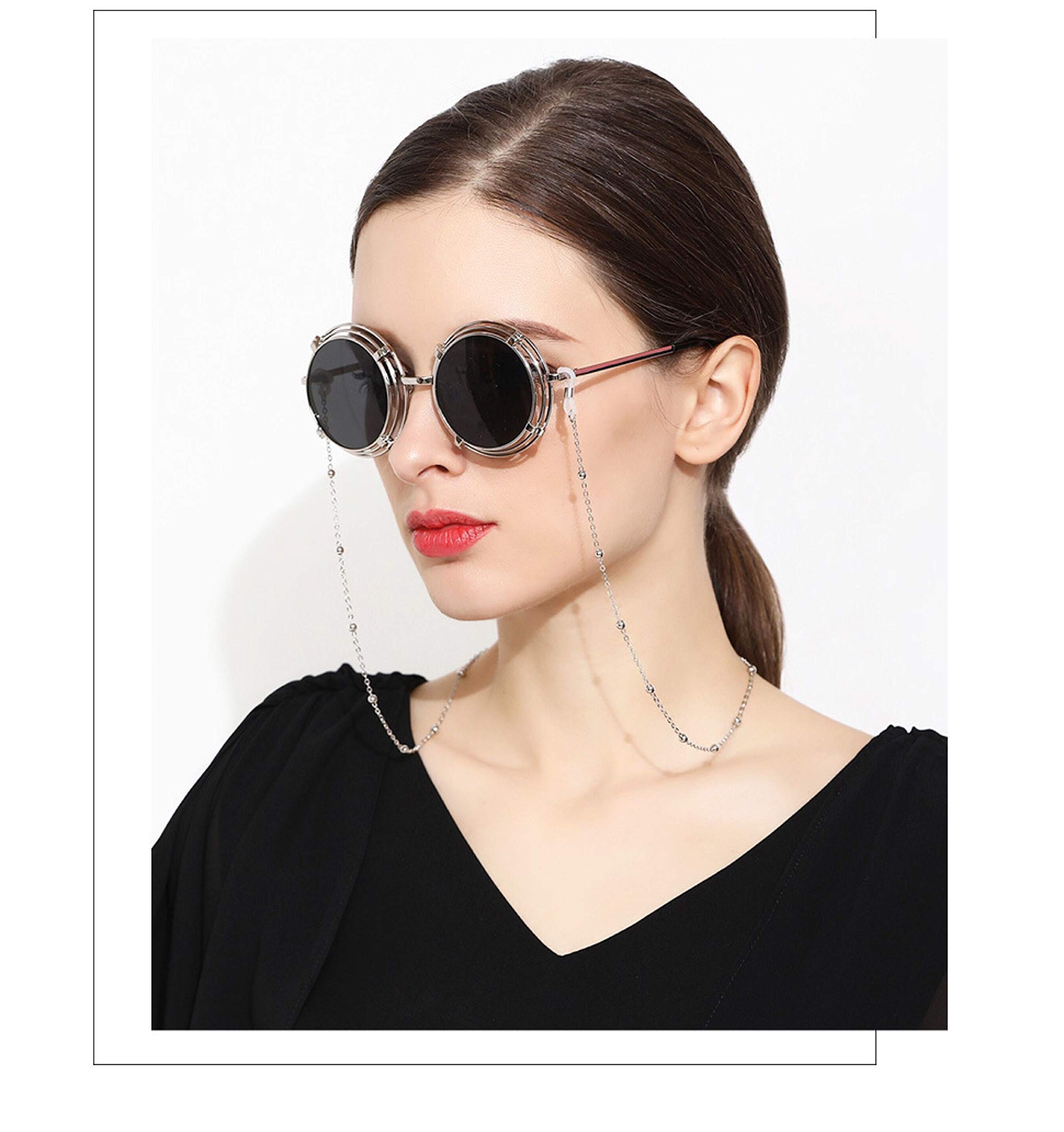 Stylish Eyeglass Chain for Women - Fashionable Glasses Holder Lanyard Necklace for Reading Glasses & Sunglasses | Perfect Gift for Teachers, Nurses, Office Workers (Silver/Gold/Rose Gold) | Keep Your Glasses Safe While Working, Reading or Outdoor Activities