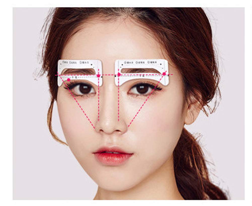 32 Pairs Eyebrow Stencils Kit - 4 Styles (Natural, Korean, Curved, Flat) - Perfect Makeup Tool for Beginners & Professionals - Ideal for Eyebrow Shaping, Microblading Practice, and Daily Makeup Routine