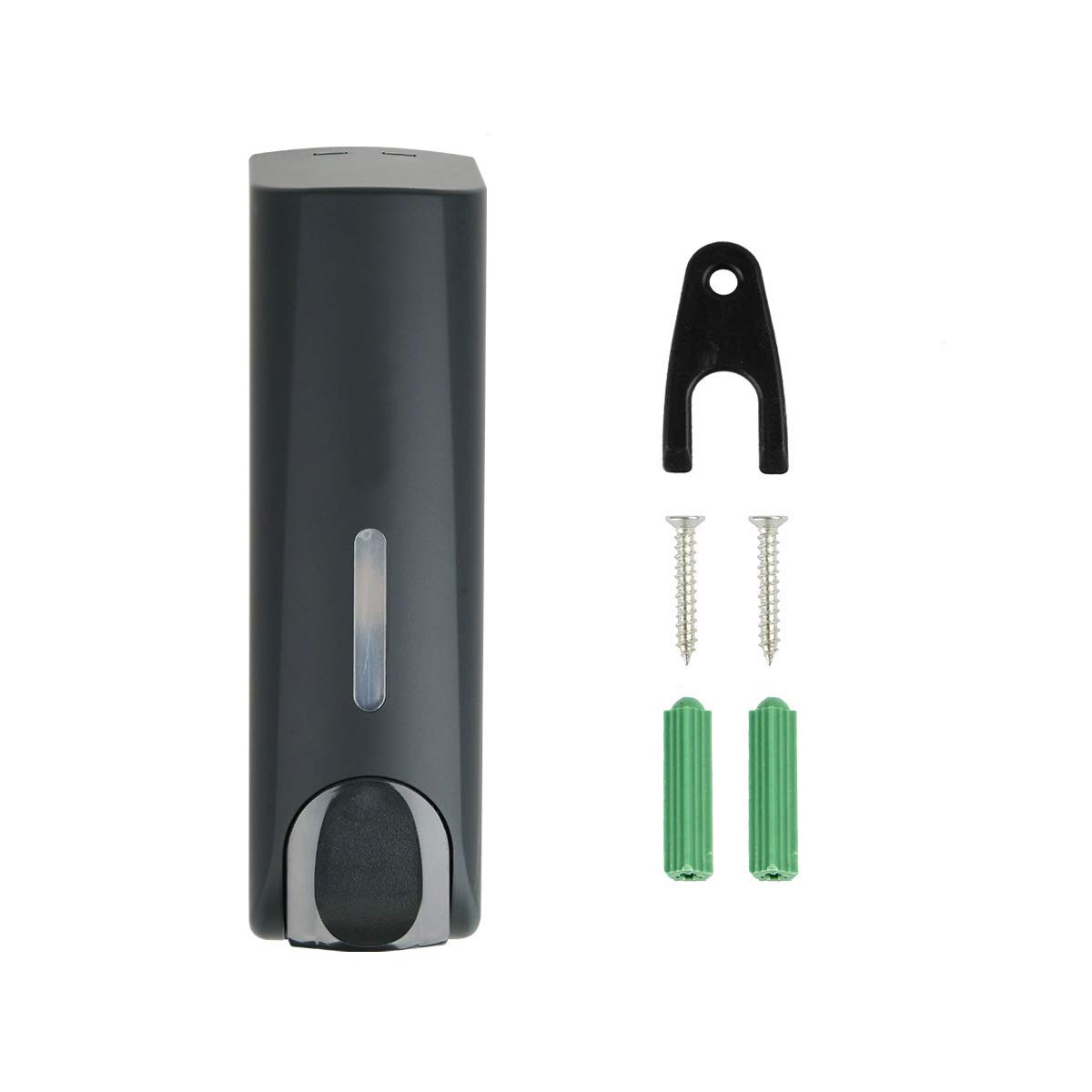 **No Drill Shampoo & Conditioner Dispenser - Wall Mounted Shower Dispenser for Bathroom & Hotel - Black Single Chamber - Perfect for Shower, Gym & Spa**