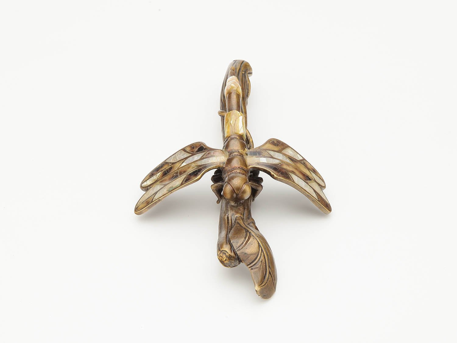 Schaub Nature Collection 3-1/8 Inch (79mm) Mother of Pearl Penshell Inlaid Dragonfly Twig Cabinet Pull - 892-MOP/ED - Elegant Drawer Handle for Kitchen Cabinets, Dressers & Furniture Hardware
