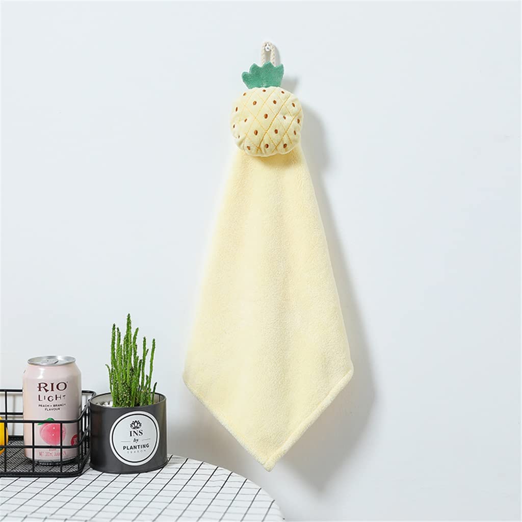**CZDYUF Absorbent Coral Fleece Hanging Hand Towel - Soft Kitchen & Bath Towel with Cartoon Design for Home, Kitchen, Bathroom (Color: Blue, Size: As Picture) - Perfect for Drying Hands, Dishes, and Quick Cleanups**