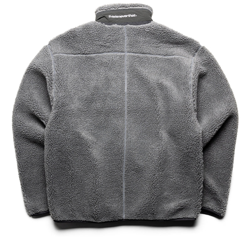 Thisisneverthat SP Sherpa Fleece Jacket for Men - Warm Charcoal Winter Coat - Perfect for Outdoor Activities & Casual Wear