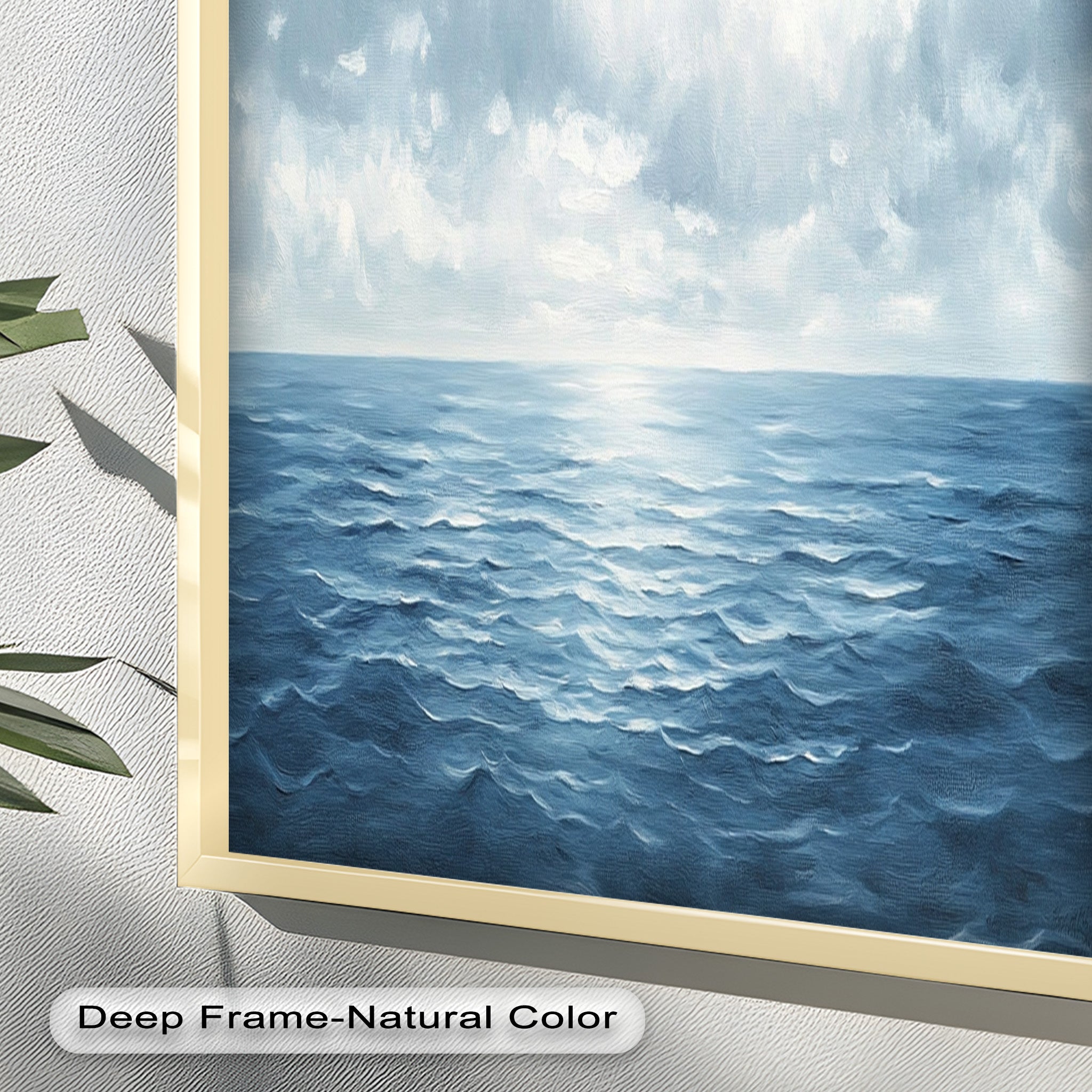 Blue Coastal Art Ocean Seascape Oil Painting - Handmade Beach Wall Decor for Living Room, Bedroom & Office | Nautical Home Decor Gift