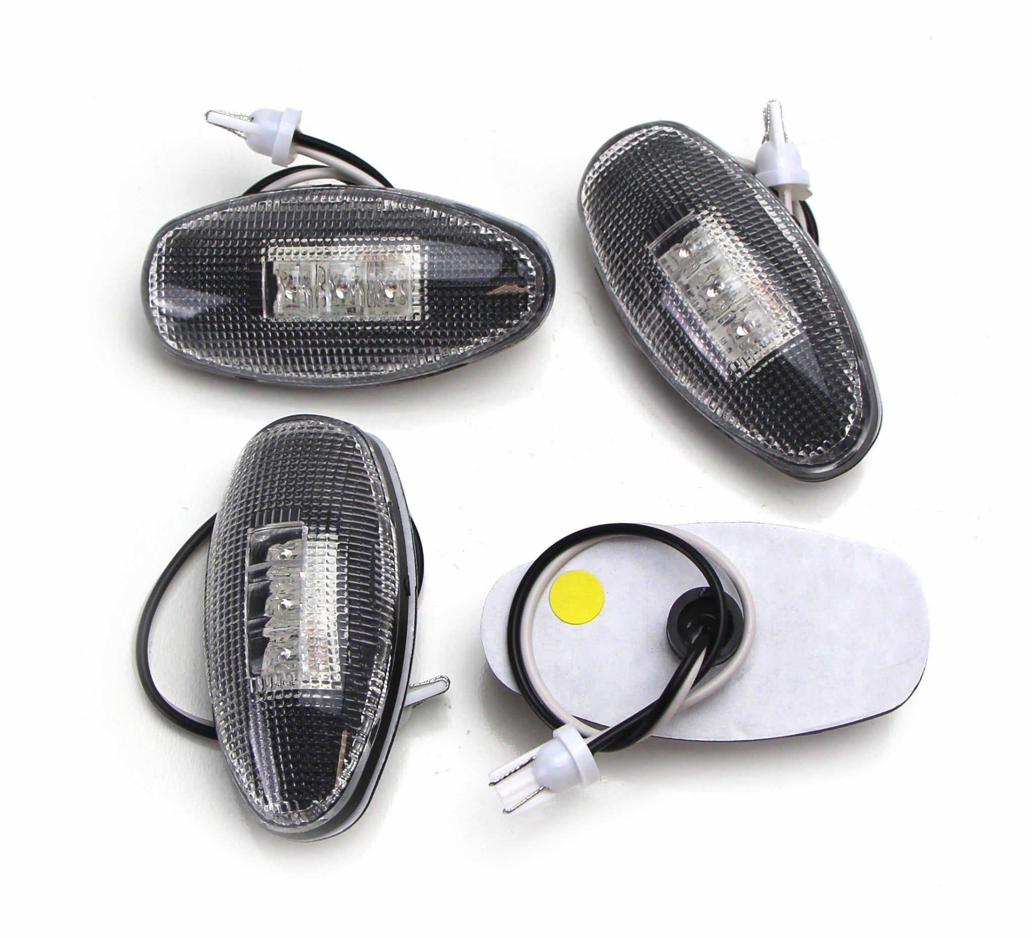 4PCS Clear Lens LED Fender Bed Side Marker Lights (2 Amber + 2 Red) - Compatible with Chevy GMC Trucks & SUVs - Durable Waterproof Design for Off-Road & Night Driving Safety