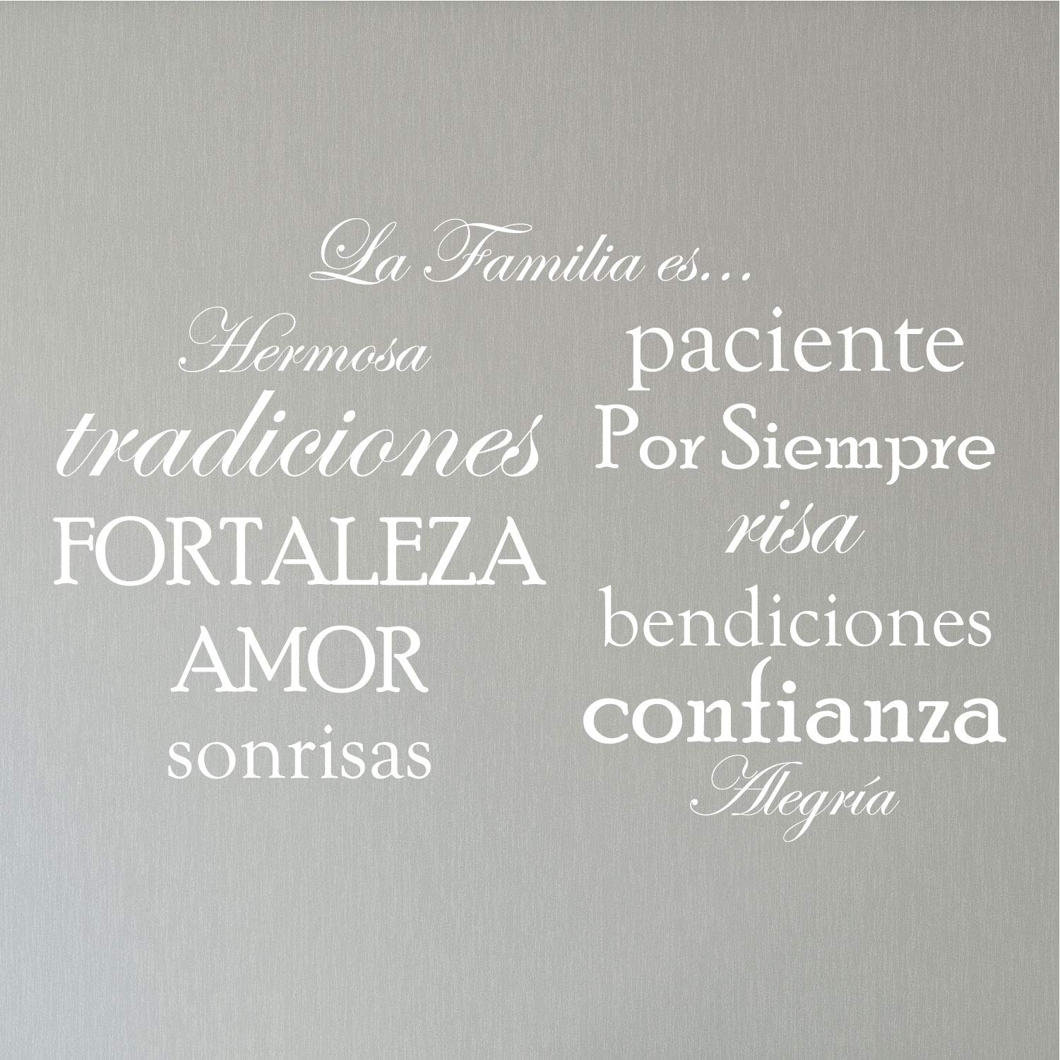 12-Piece Spanish Family Quote Vinyl Wall Stickers Set - La Familia ES #1476 Matte White Decals for Picture Frames, Home Decor & Living Room Wall Art | Perfect for Family Rooms, Nurseries & Spanish-Themed Decor