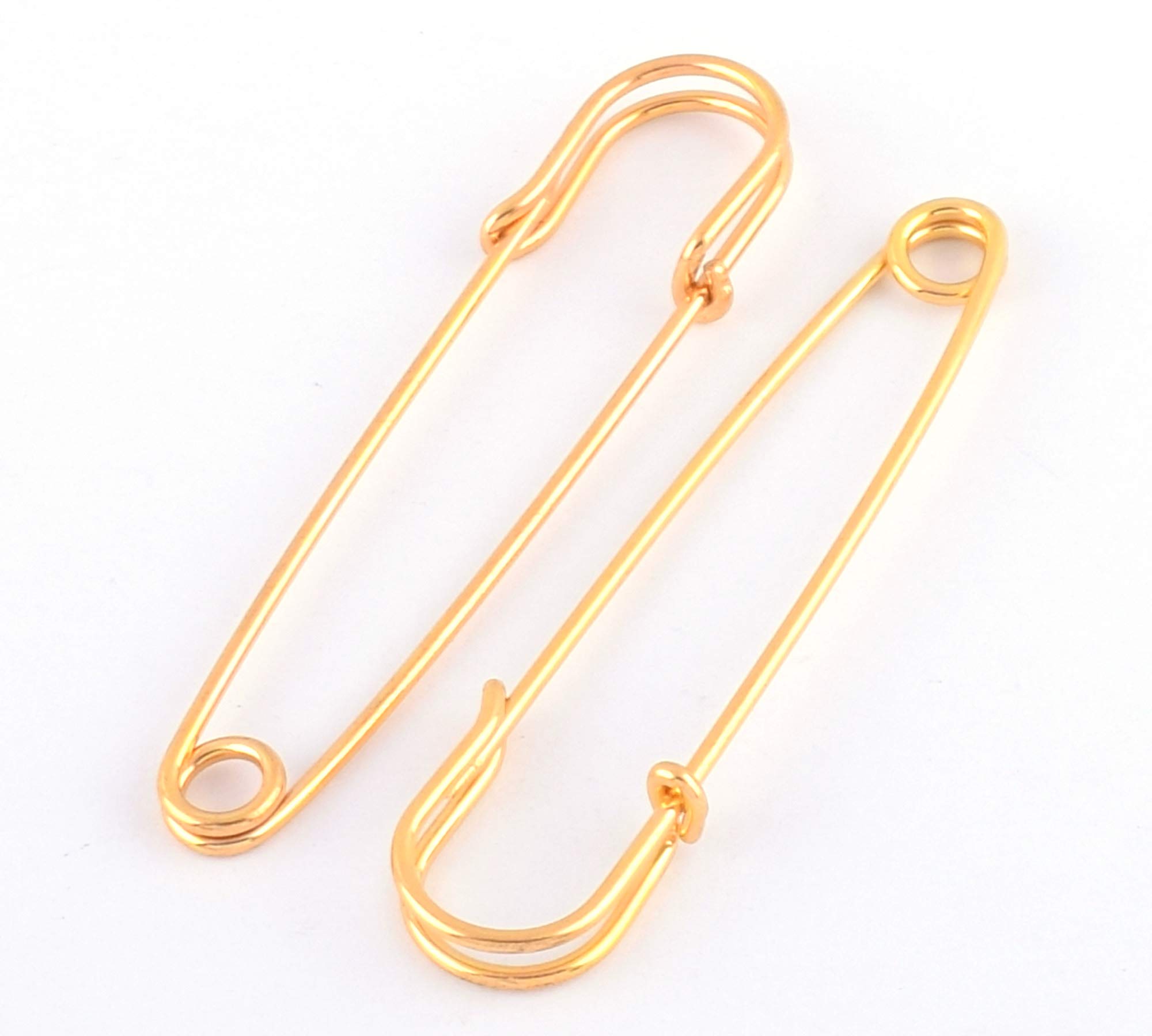 8pcs 76mm Gold Safety Pins - Large Kilt Pins for Sewing & DIY Crafts