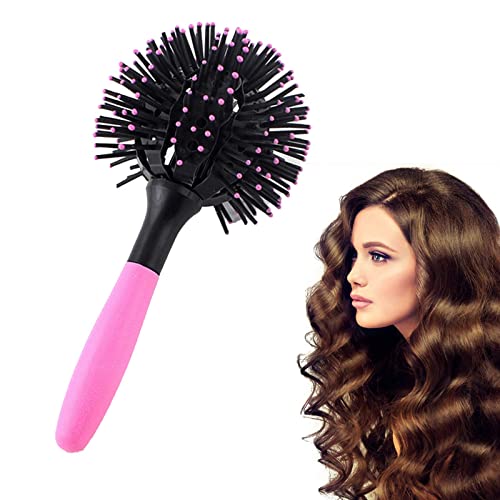 3D Bomb Curl Hair Brush for Salon & Home Use - 360° Round Ball Styling Brush Creates Perfect Curly Hair & Sphere Curls - Professional Hair Curler Comb Tool (1PC) - Great for Daily Styling, Parties & Special Occasions