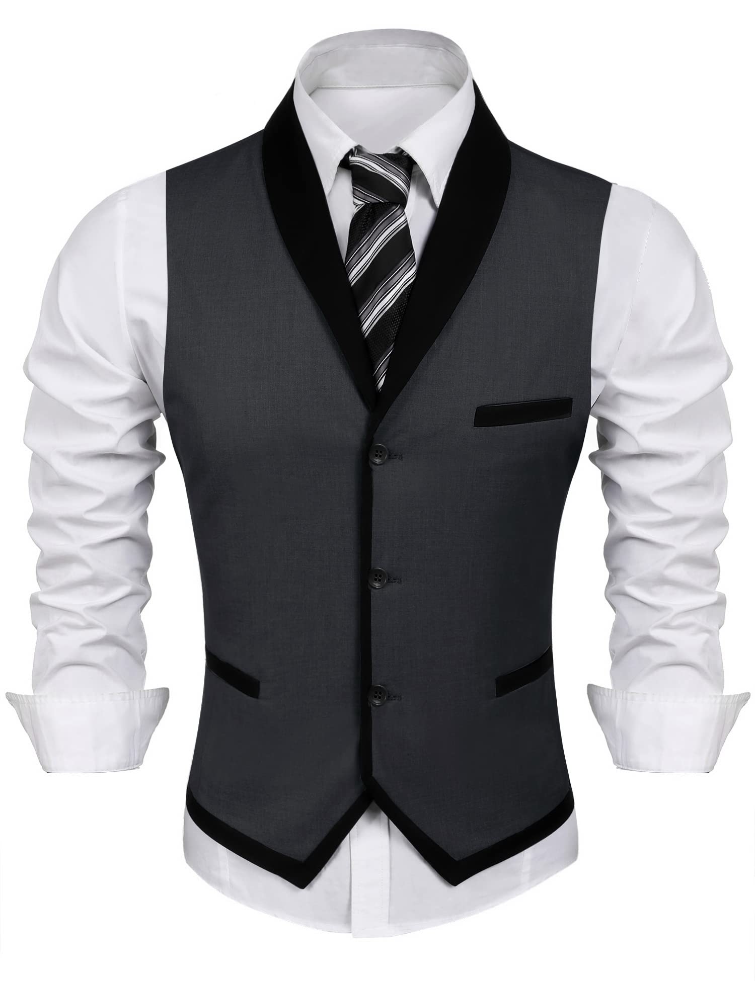 COOFANDY Men's Slim Fit Suit Vest - Formal Business Waistcoat for Wedding, Office & Special Occasions | Breathable & Comfortable for Daily Wear