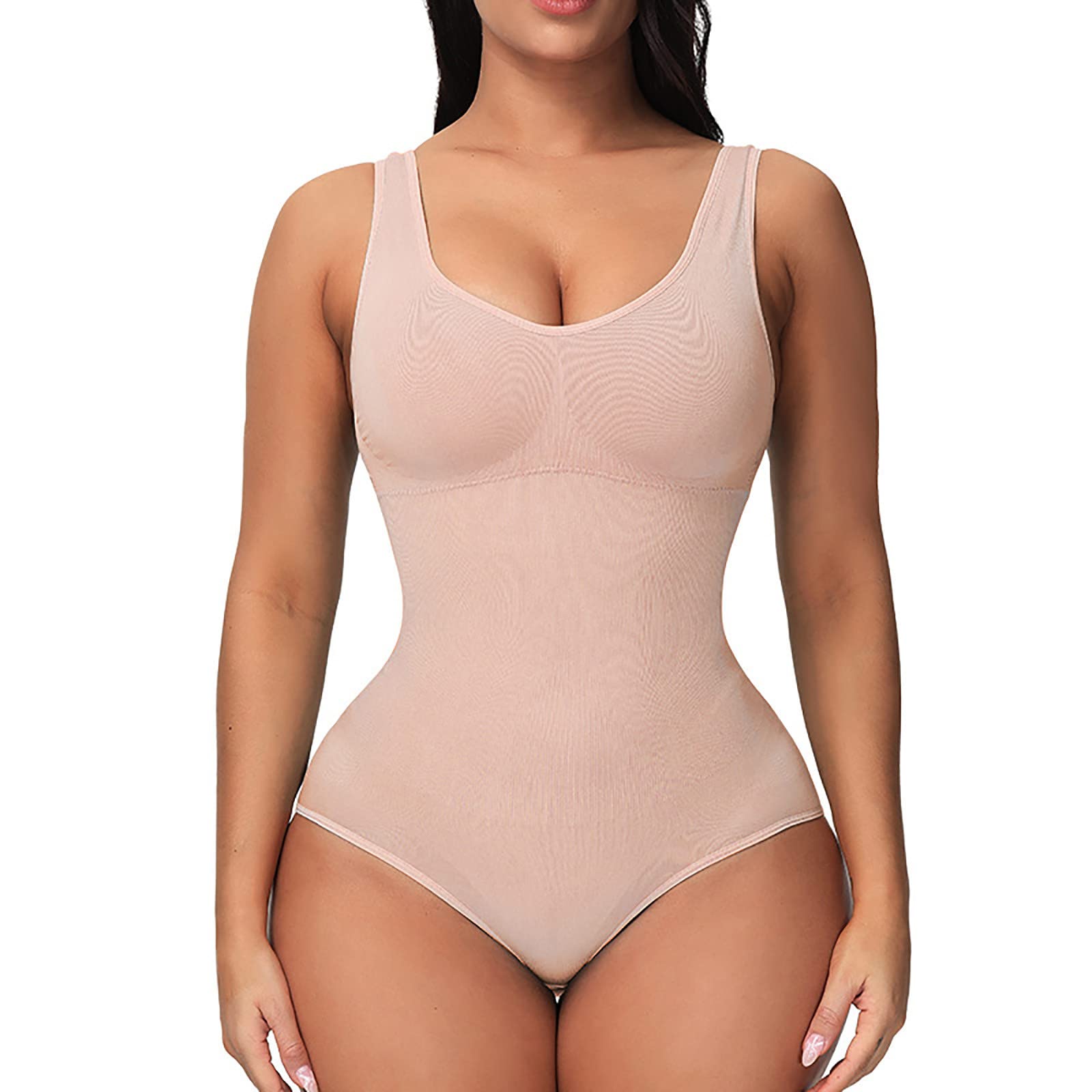 Women's Waist Trainer Bodysuit - Full Body Shapewear for Tummy Control, Seamless Slimming Jumpsuit with Round Neck | Perfect for Workout, Postpartum Recovery & Everyday Wear