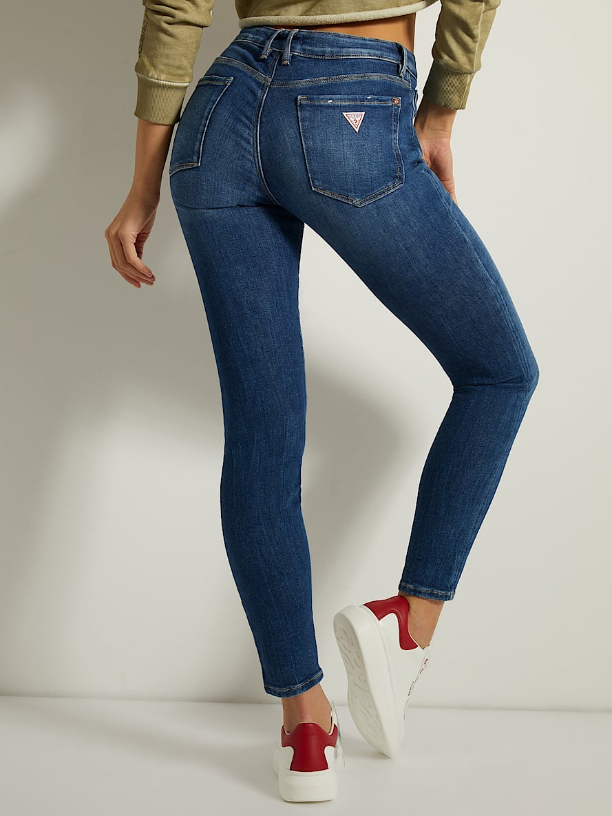 Annette Skinny Mid Rise Jeans for Women - Carrie Mid Wash Stretch Denim Pants | Perfect for Casual Wear, Office & Date Night Outfits