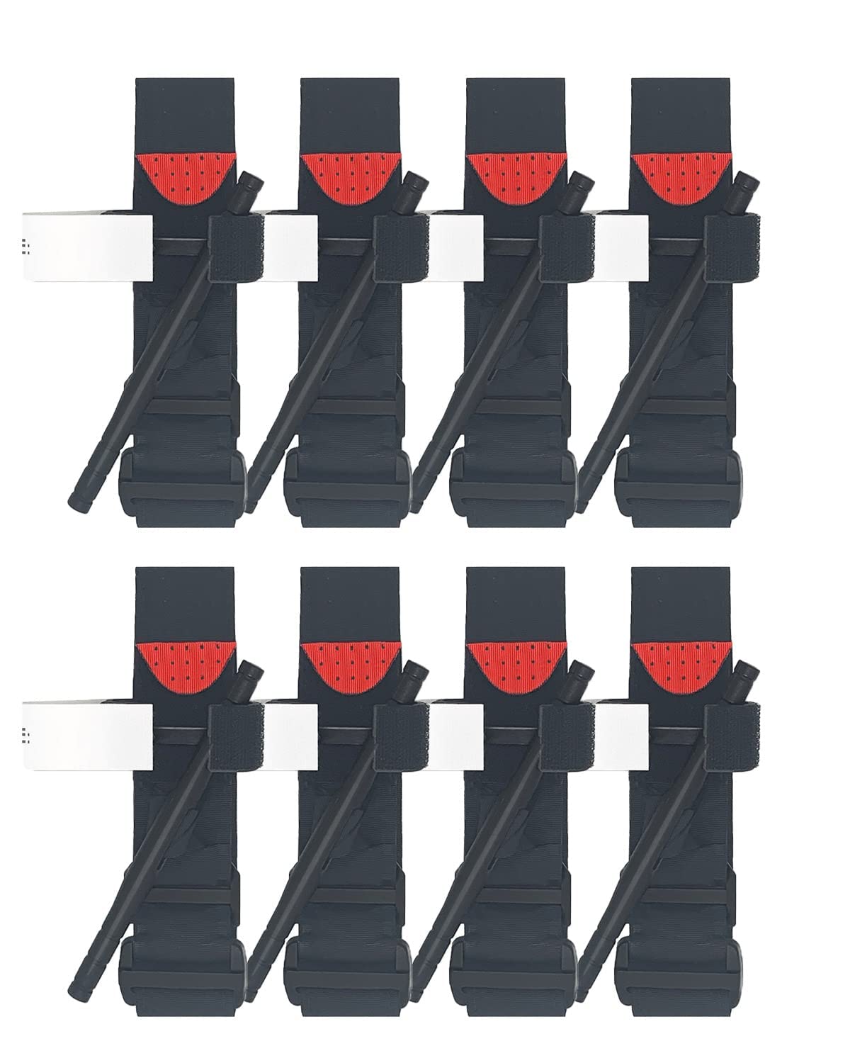 Military Combat Tourniquet - One-Handed Tactical First Aid Kit for Emergency & Survival - Black (8 Pack) - Ideal for Hiking, Camping, Pre-Hospital Trauma Care & Military Use