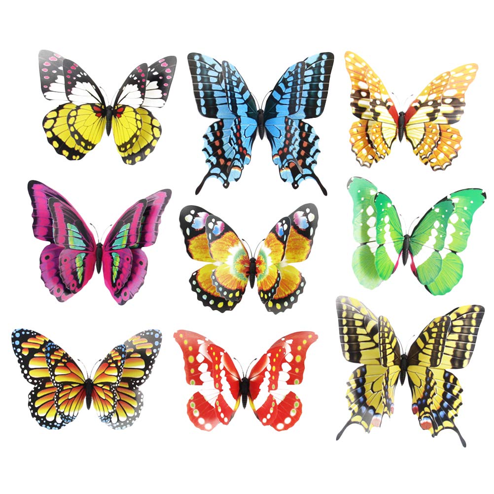 DOITOOL 12pcs Realistic Artificial Butterfly Fridge Magnets - Decorative Refrigerator Stickers for Kitchen Decor (Random Patterns) | Perfect for Home, Office & Dorm Room Decoration