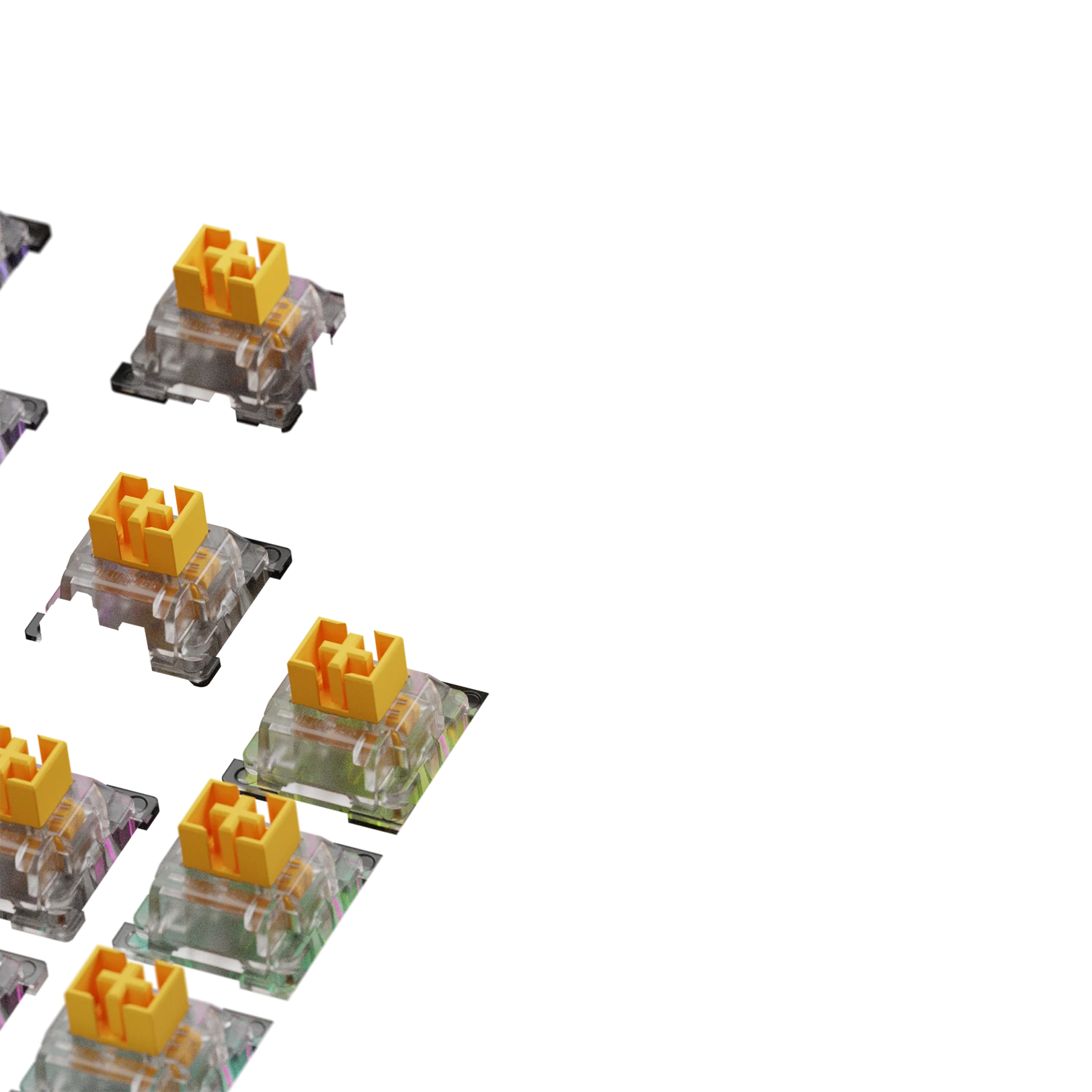 Glorious Panda Mechanical Keyboard Switches - Tactile & Clicky, 65g Actuation, ISO Layout - Perfect for Gaming, Typing & Office Work