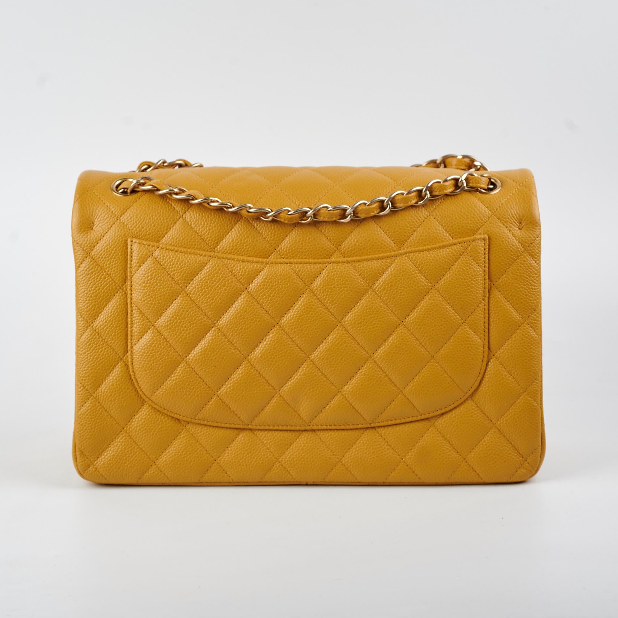 Chanel Classic Jumbo Flap Bag in Caviar Leather Yellow - 21 Series | Luxury Designer Handbag for Women, Perfect for Parties, Work & Everyday Use
