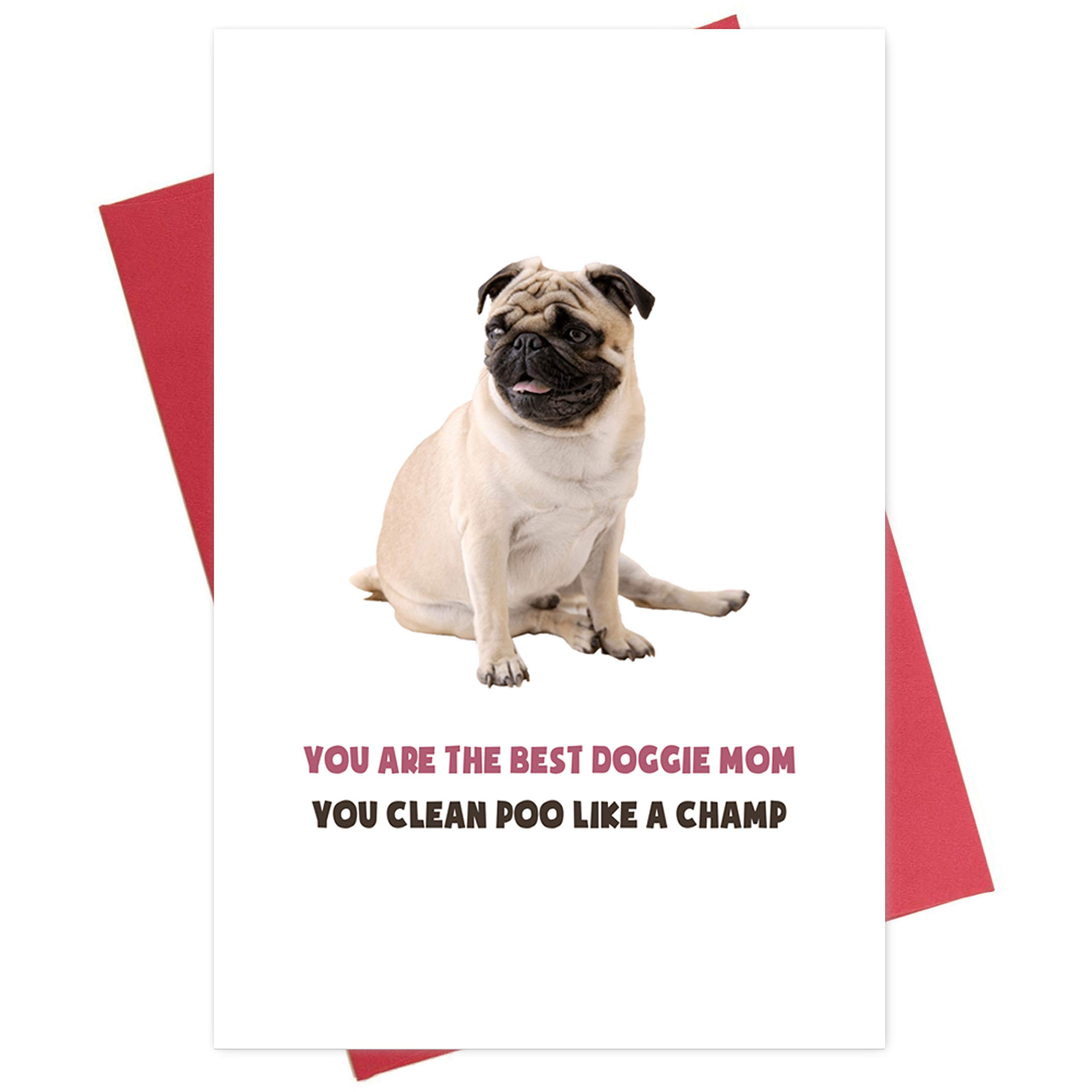 Decolove Cute Birthday Card for Mom - Funny Dog Mother's Day Greeting Card - Best Doggie Mom Gift for Pet Lovers - Perfect for Birthday Wishes & Dog-Themed Celebrations
