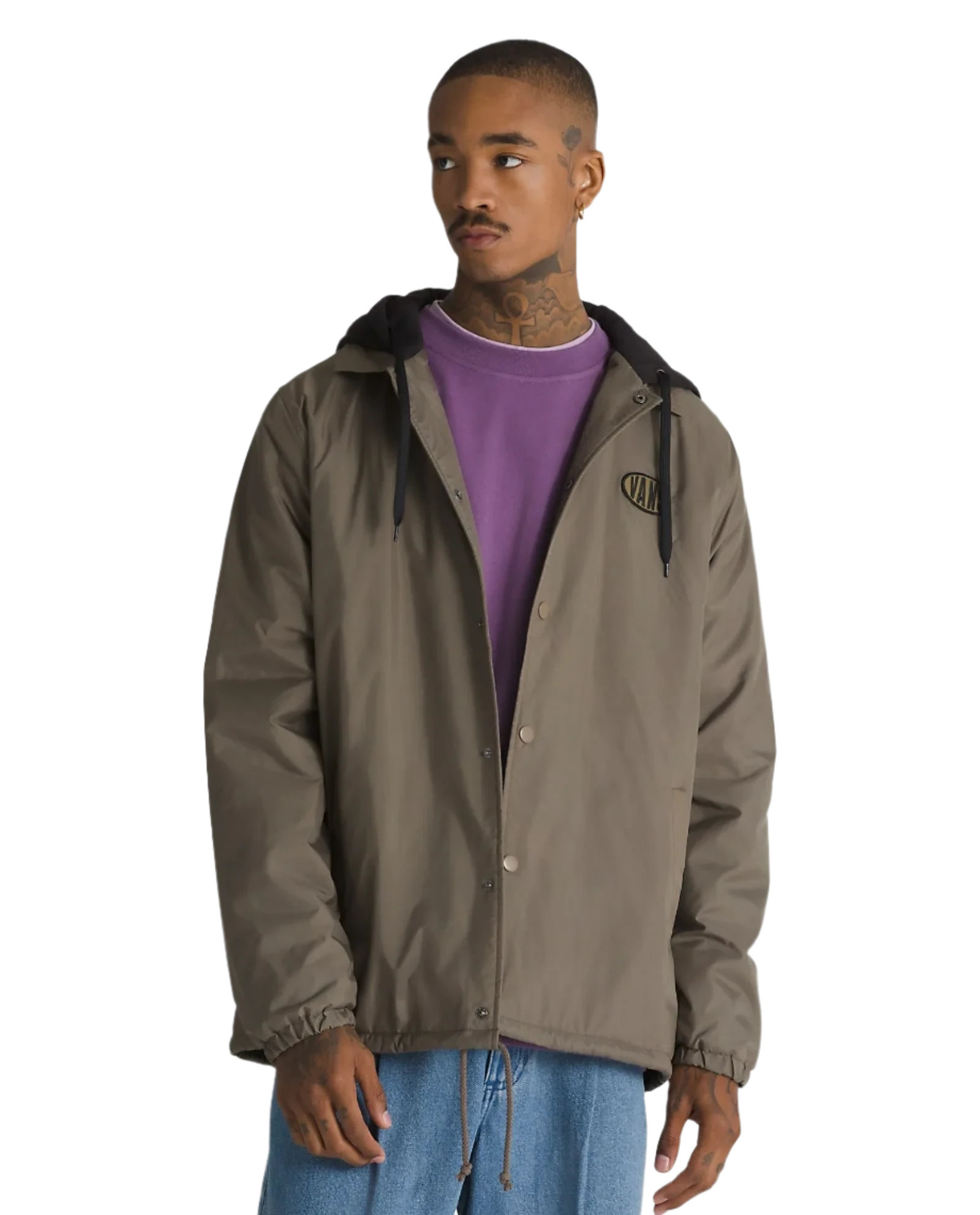 VANS Riley II Coach Jacket with Bungee Cord - Stylish Windbreaker for Men & Women - Perfect for Skateboarding, Streetwear Fashion, and Outdoor Activities