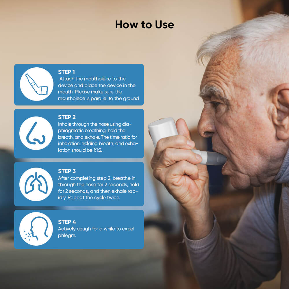 Mucus Removal Device for Lungs - Portable Breathing Trainer for COPD & Asthma Relief - Improve Respiratory Health at Home or Gym