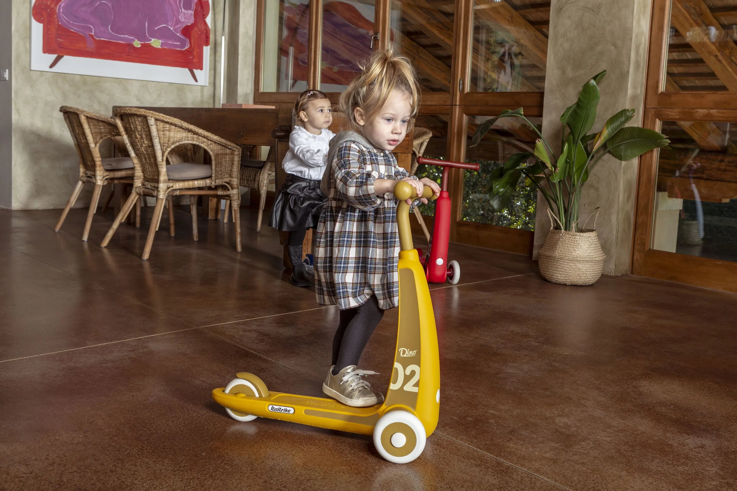 Italtrike Mini Eolo Dino Scooter - 3 Wheel Kids Scooter for Ages 2-5 | Dinosaur Design, Adjustable Handlebar | Perfect for Outdoor Play, Backyard Fun & Preschool Riding