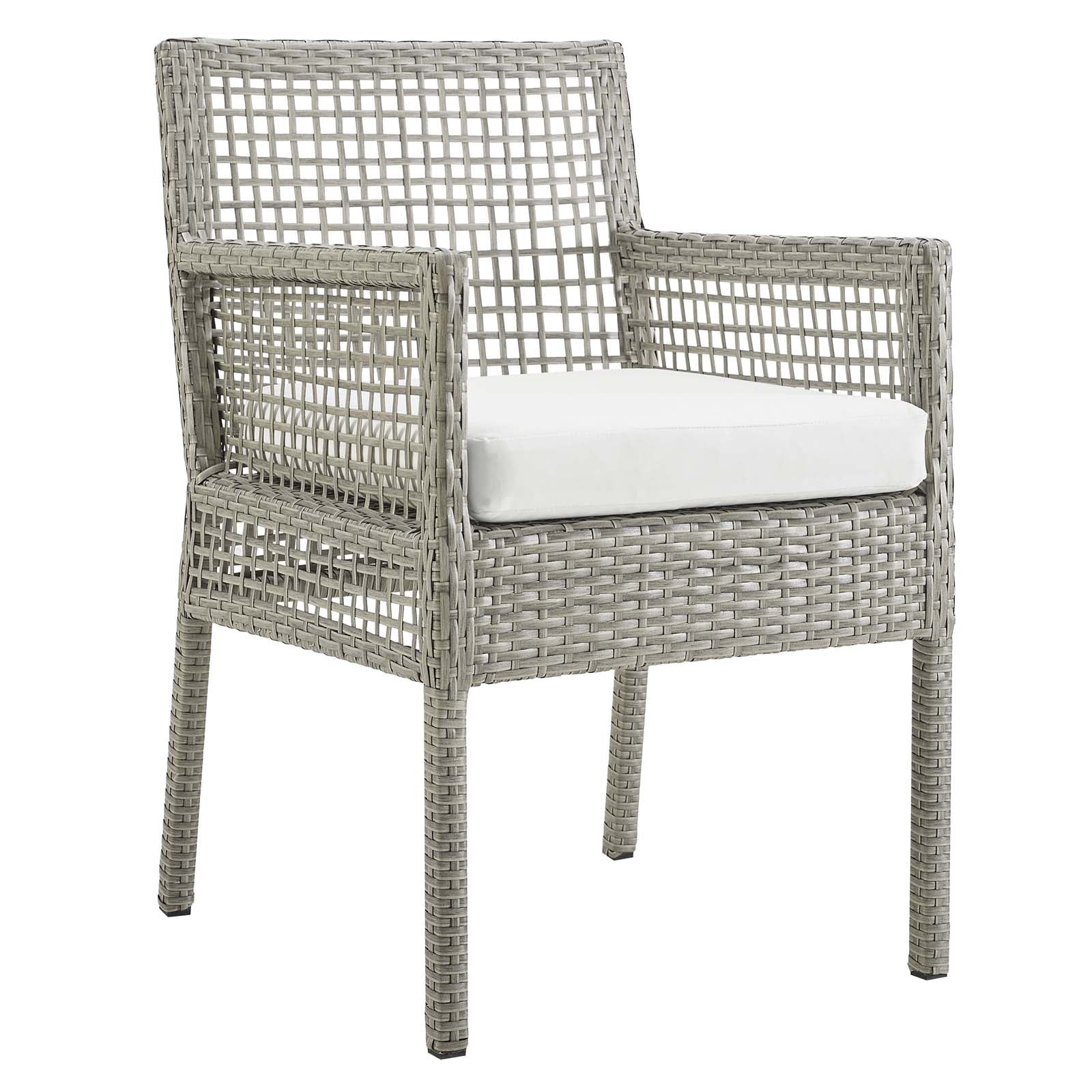Aura Dining Armchair Set of 2 - Outdoor Patio Wicker Rattan Chairs for Garden, Poolside & Backyard Relaxation