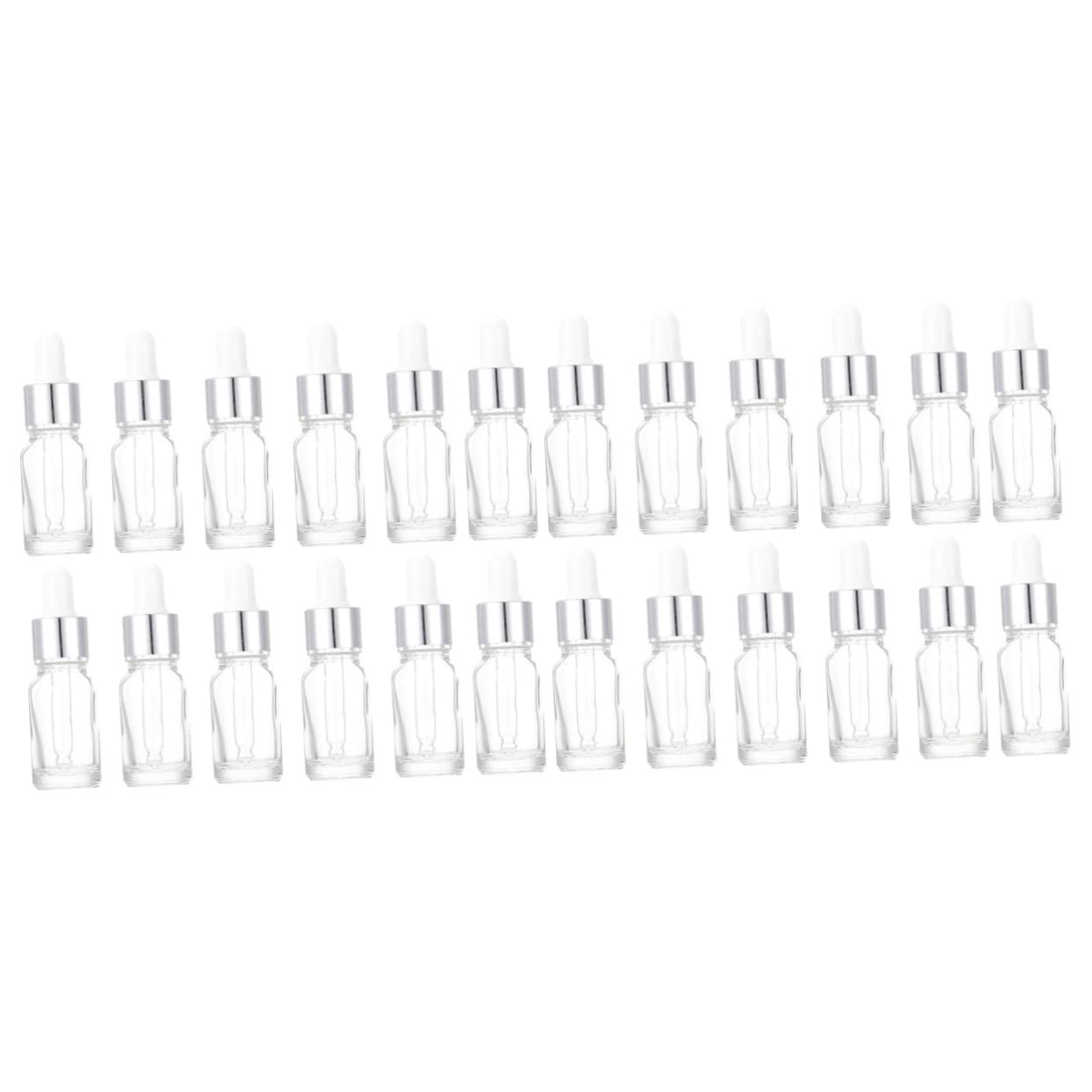 **Healifty 24-Pack Glass Essential Oil Dropper Bottles - 5ml Amber Travel Bottles for Aromatherapy, Perfume Samples & DIY Blends - Leak-Proof, Reusable, Decorative Storage**    *(Perfect for Travel, Gifts, Home Fragrance & Craft Projects)*