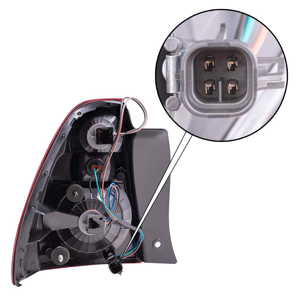 Brock Replacement Tail Lights Set for 2004-2007 Chevy Malibu & 2008 Malibu Classic - Driver & Passenger Side (Part #15868494, 15868493) - Perfect for Night Driving & Enhanced Vehicle Safety