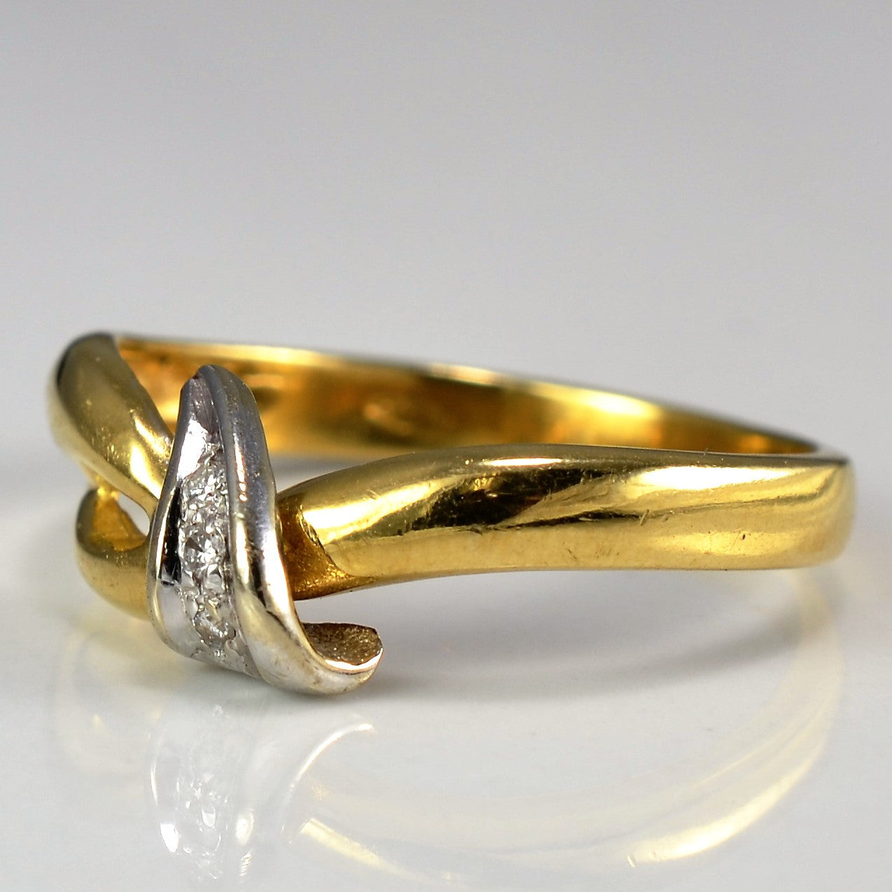 18K Gold Abstract Diamond Ring - 0.02 CTW, Size 6 | Elegant Minimalist Jewelry for Women | Perfect for Engagement, Anniversary & Everyday Wear