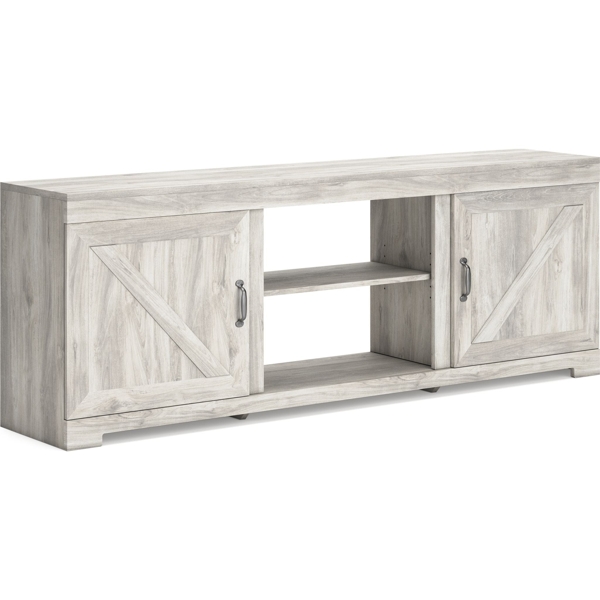 Bellaby TV Stand - Whitewash Finish, Modern Entertainment Center for Living Room, Bedroom & Home Theater Setup
