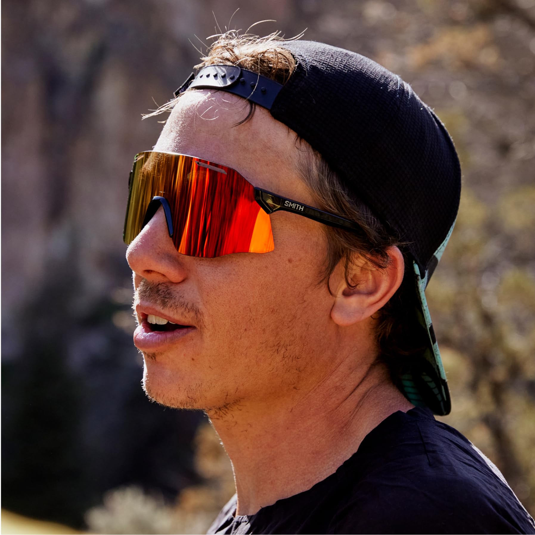 SMITH Optics Vert PivLock Sunglasses – Performance Sports Shades for Running, Cycling & MTB – Unisex Matte Black Frame with Black ChromaPop Mirror Lens – Perfect for Outdoor Adventures & Active Lifestyles