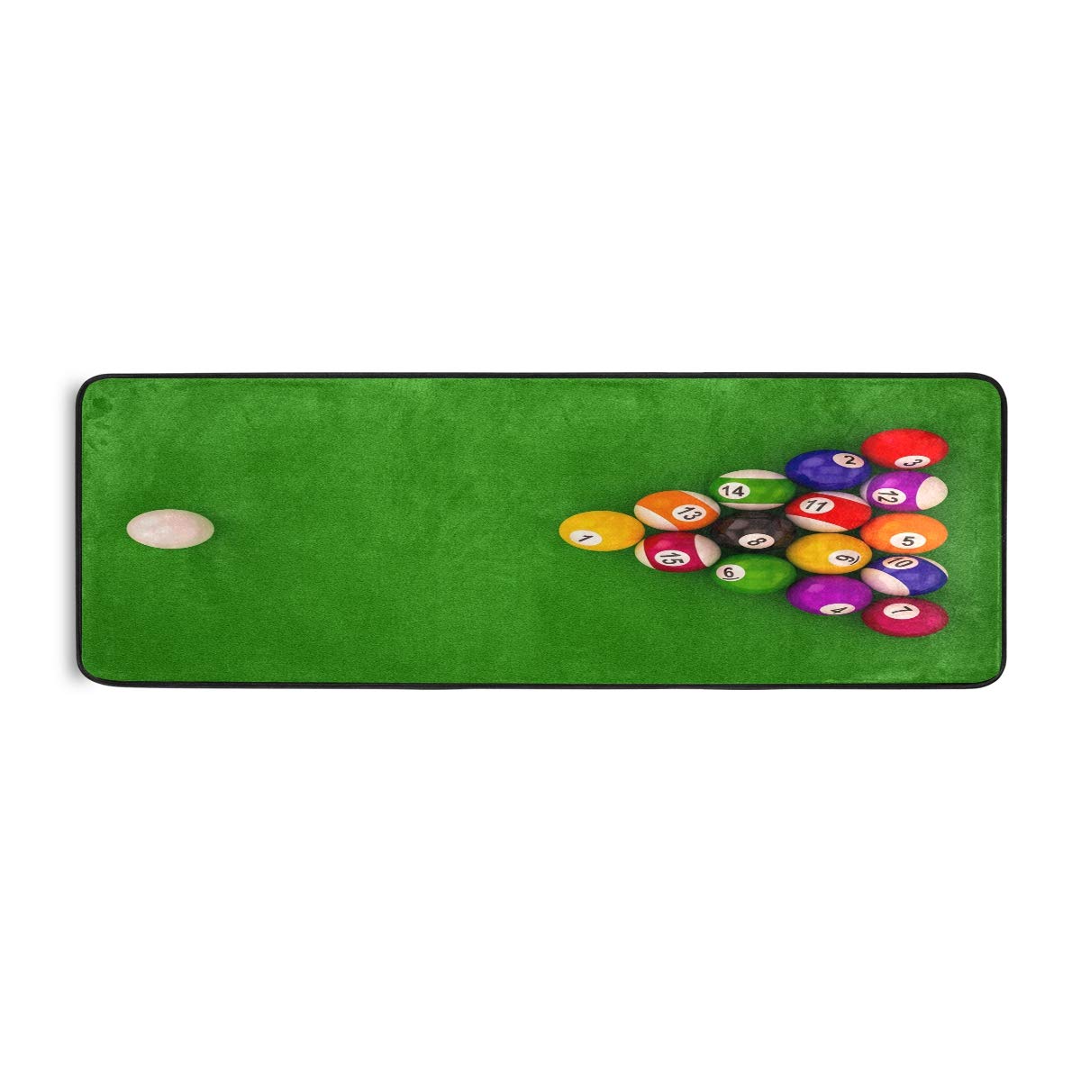 ALAZA Billiard Ball Green Sport Collection Area Rug - Non-Slip 2' x 6' Indoor Mat for Living Room, Bedroom, Kitchen | Perfect for Game Rooms, Man Caves & Sports Themed Decor