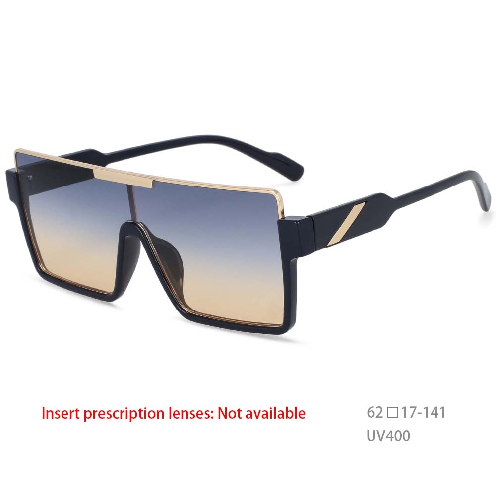CCspace Unisex Oversized Square One Lens Goggle Sunglasses with Resin Frame - Trendy UV Protection for Outdoor Sports, Beach & Driving (Model 53820)