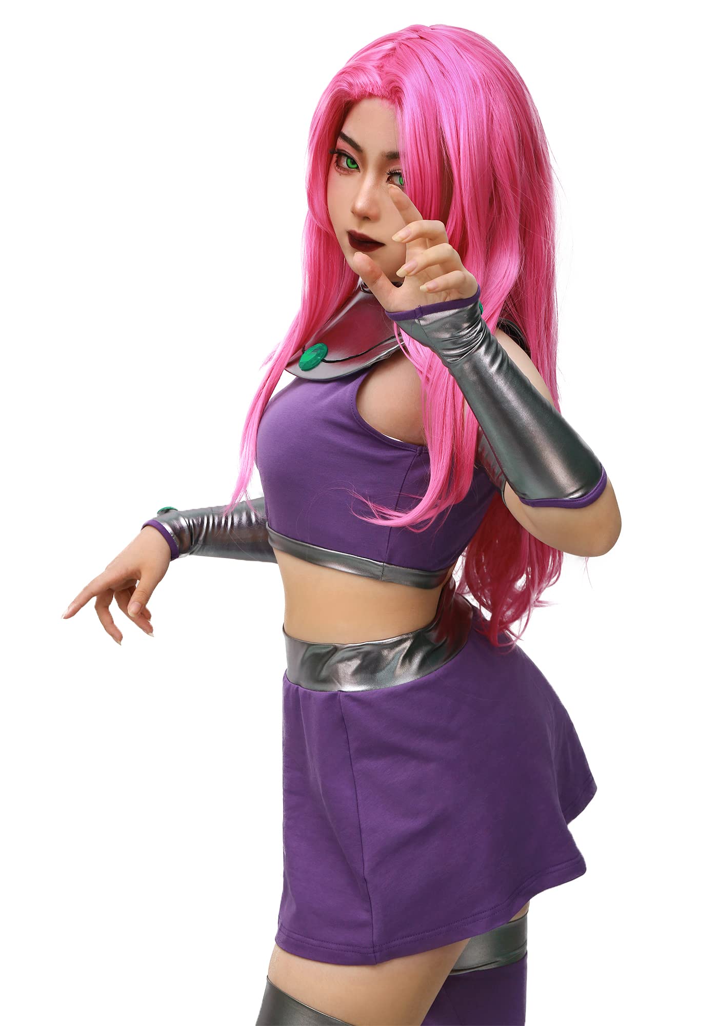 Purple Cosplay Dress US Size - Halloween Costume & Christmas Outfit with Stockings | Anime Convention, Cosplay Party, Holiday Events