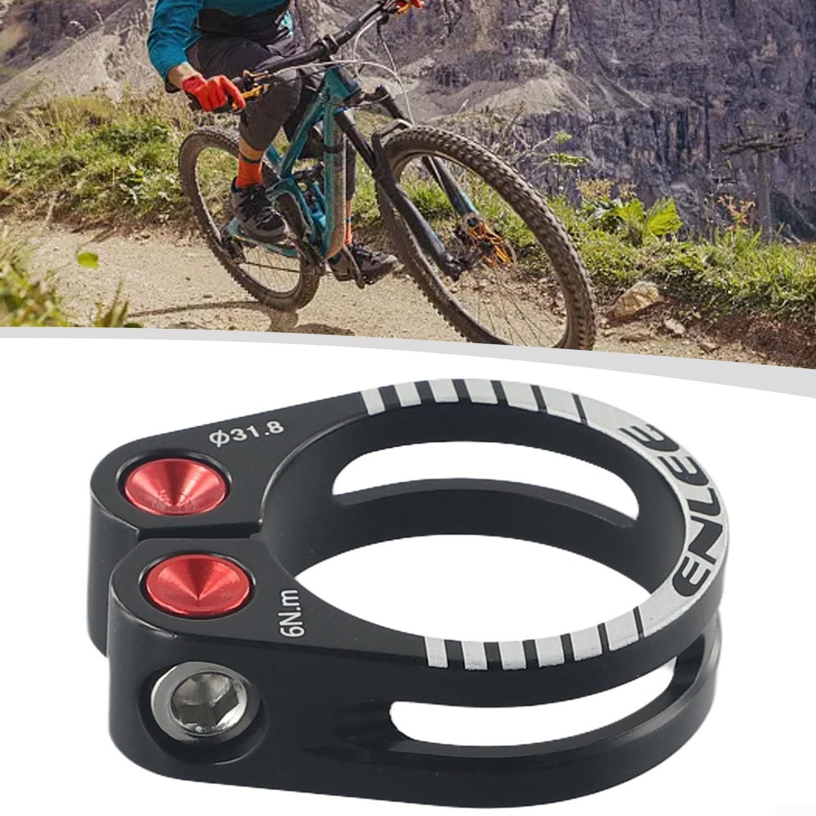 Lightweight Aluminum Alloy Quick Release Bike Seat Post Clamp - 31.8mm & 34.9mm Sizes for Mountain Bikes - Durable Hollow Lock Design (Black) - Perfect for MTB Upgrades & Cycling Accessories