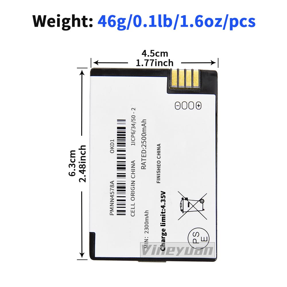 3.7V 2500mAh PMNN4578A(BT110) Lithium Ion Replacement Battery for DTR600 DTR700 DTR720 Walkie Talkies - Long Lasting Power for Construction, Security & Outdoor Communication