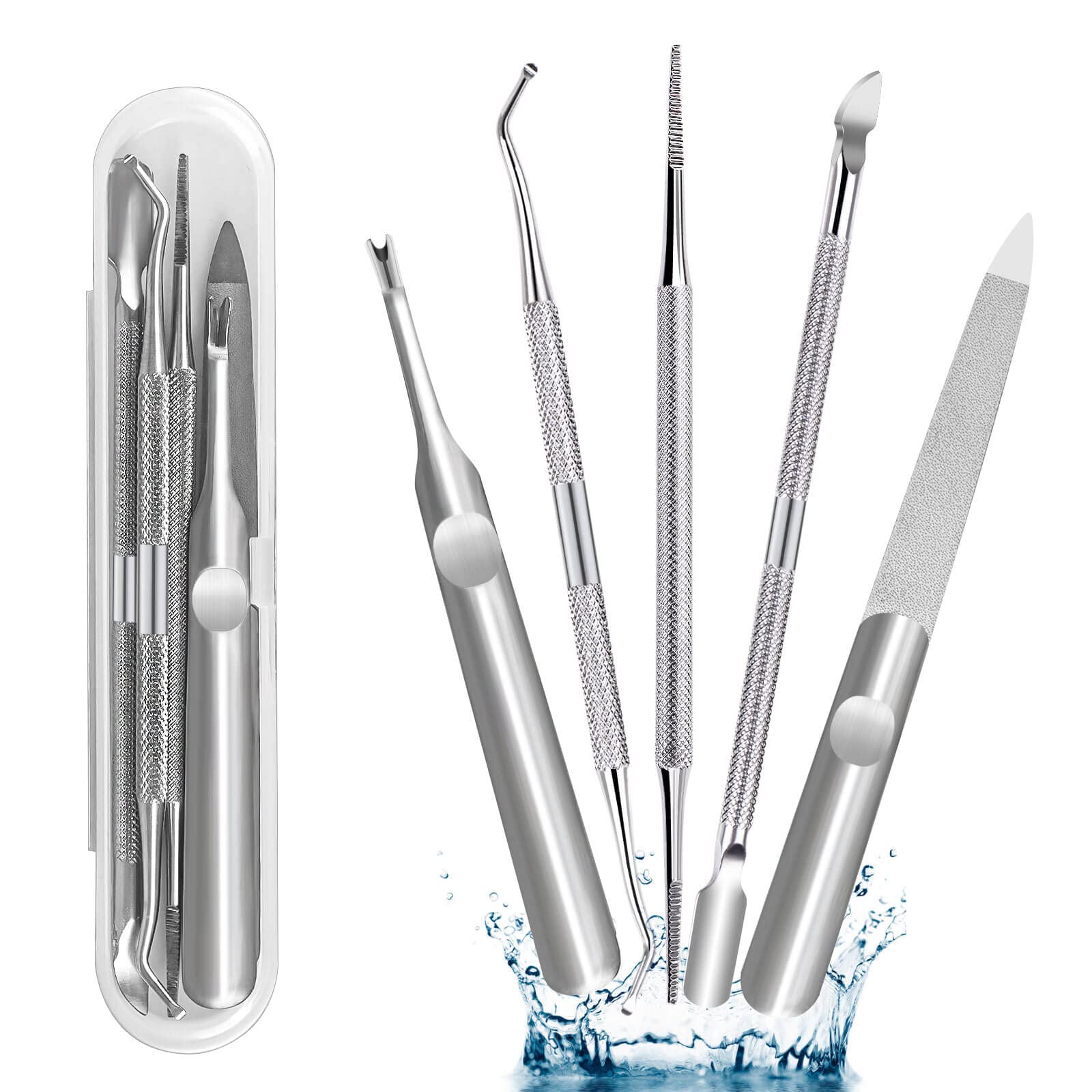5 PCS Professional Stainless Steel Ingrown Toenail Removal Kit - Pedicure & Manicure Tools for Nail Correction, Pain Relief & Polish Care - Perfect for Home Nail Treatment & Salon Use