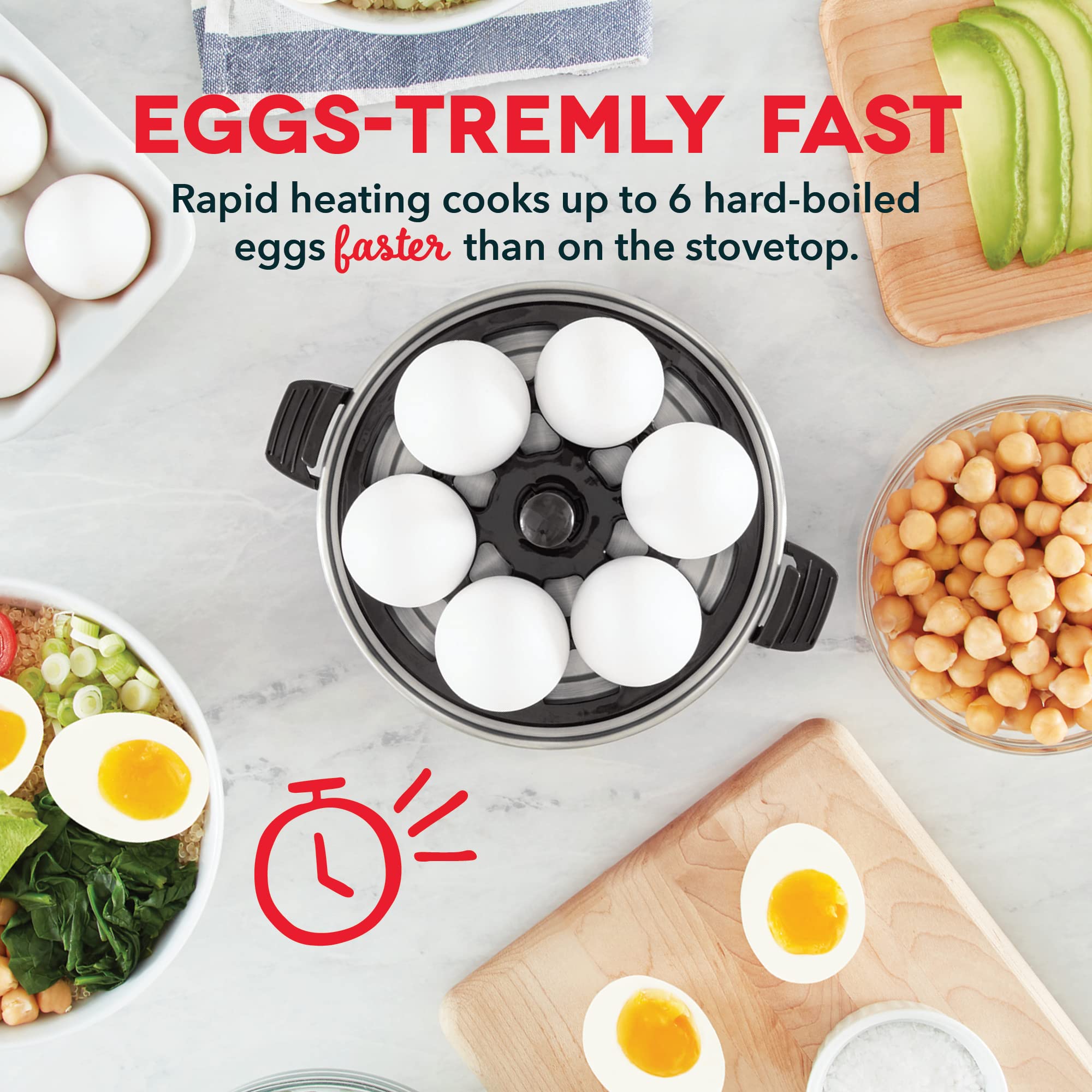 DASH Rapid Egg Cooker & Mini Waffle Maker - Electric Egg Cooker for Hard Boiled, Poached, Scrambled Eggs with Personal Waffle Iron - Perfect for Breakfast, Brunch & Quick Meals - Compact Kitchen Appliances for Small Spaces & Dorms
